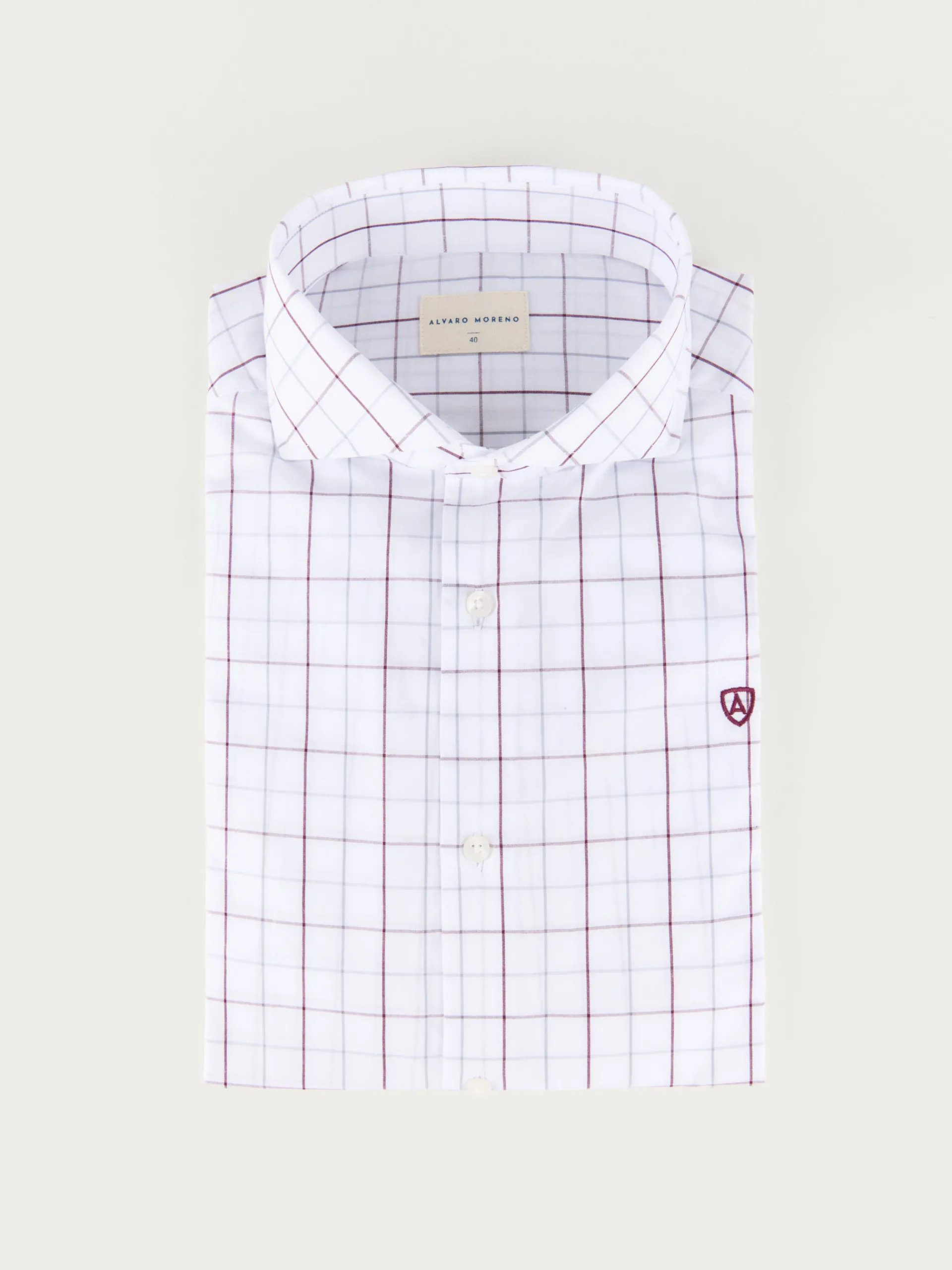 Casual-Alvaro Moreno CAMISA POPELIN CUADROS Burdeos