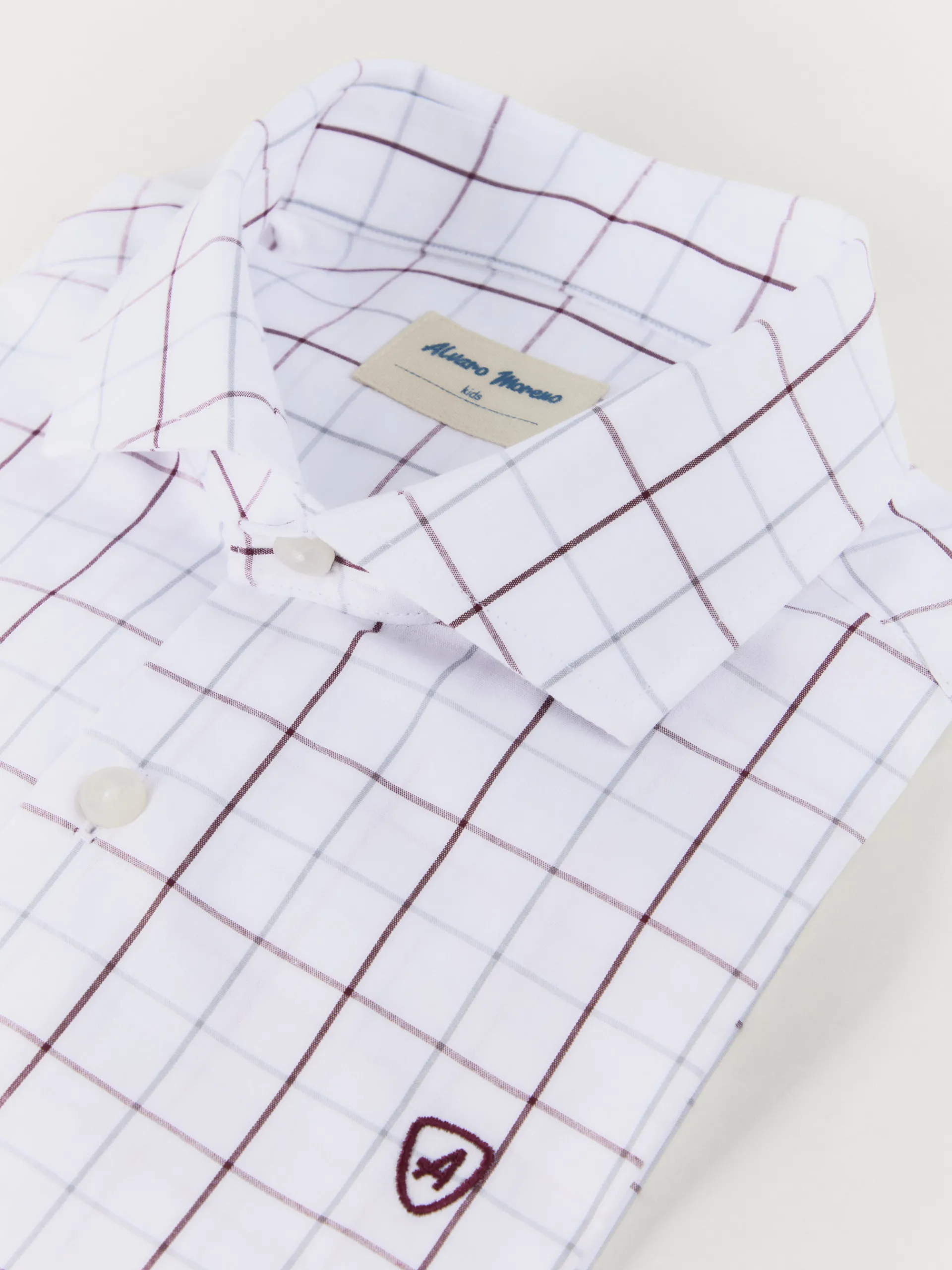 Camisas-Alvaro Moreno CAMISA POPELIN CUADROS KIDS Burdeos
