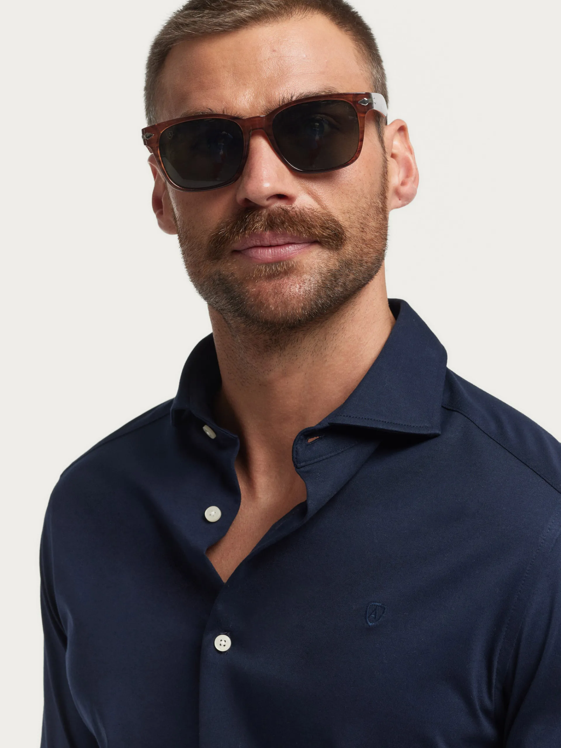 Casual-Alvaro Moreno CAMISA PUNTO ELASTICO Azul Marino