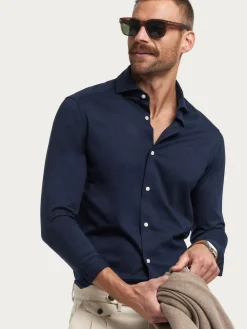 Casual-Alvaro Moreno CAMISA PUNTO ELASTICO Azul Marino
