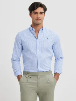 Camisas Vestir|Camisas Vestir-Alvaro Moreno CAMISA RAYAS DUTTON Celeste
