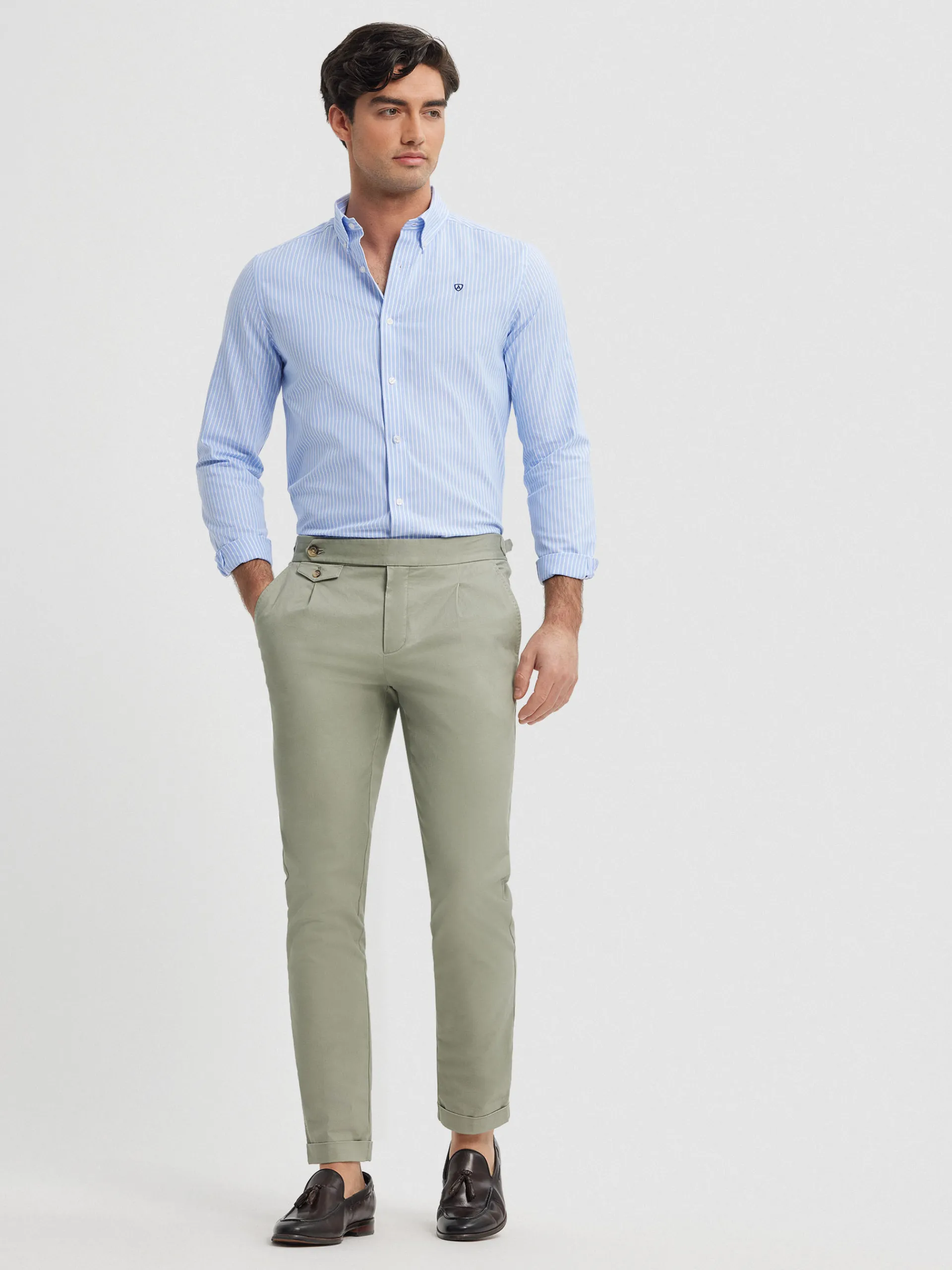 Camisas Vestir|Camisas Vestir-Alvaro Moreno CAMISA RAYAS DUTTON Celeste