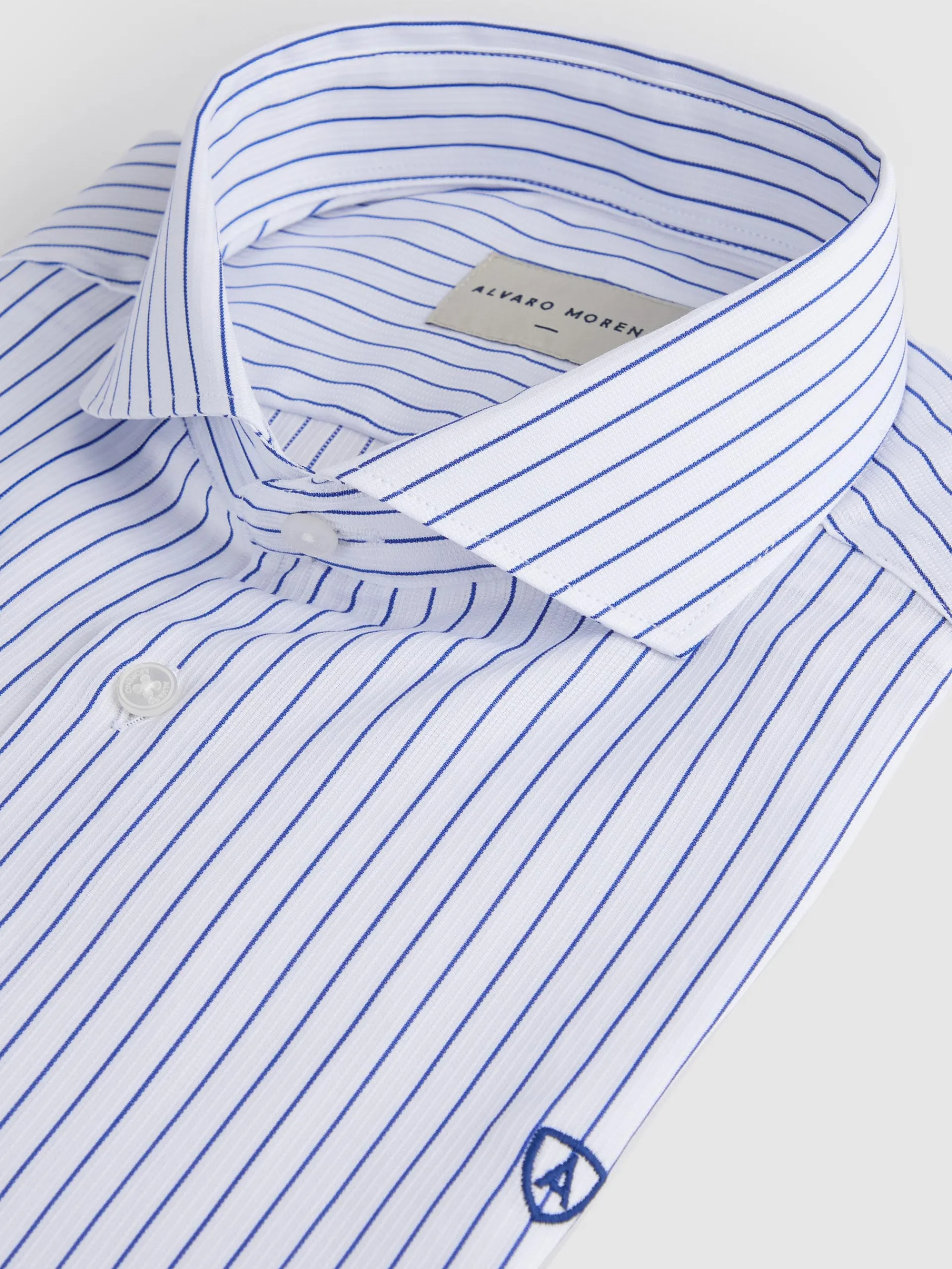 Camisas Vestir|Camisas Vestir-Alvaro Moreno CAMISA RAYAS ESTRUCTURA Azul