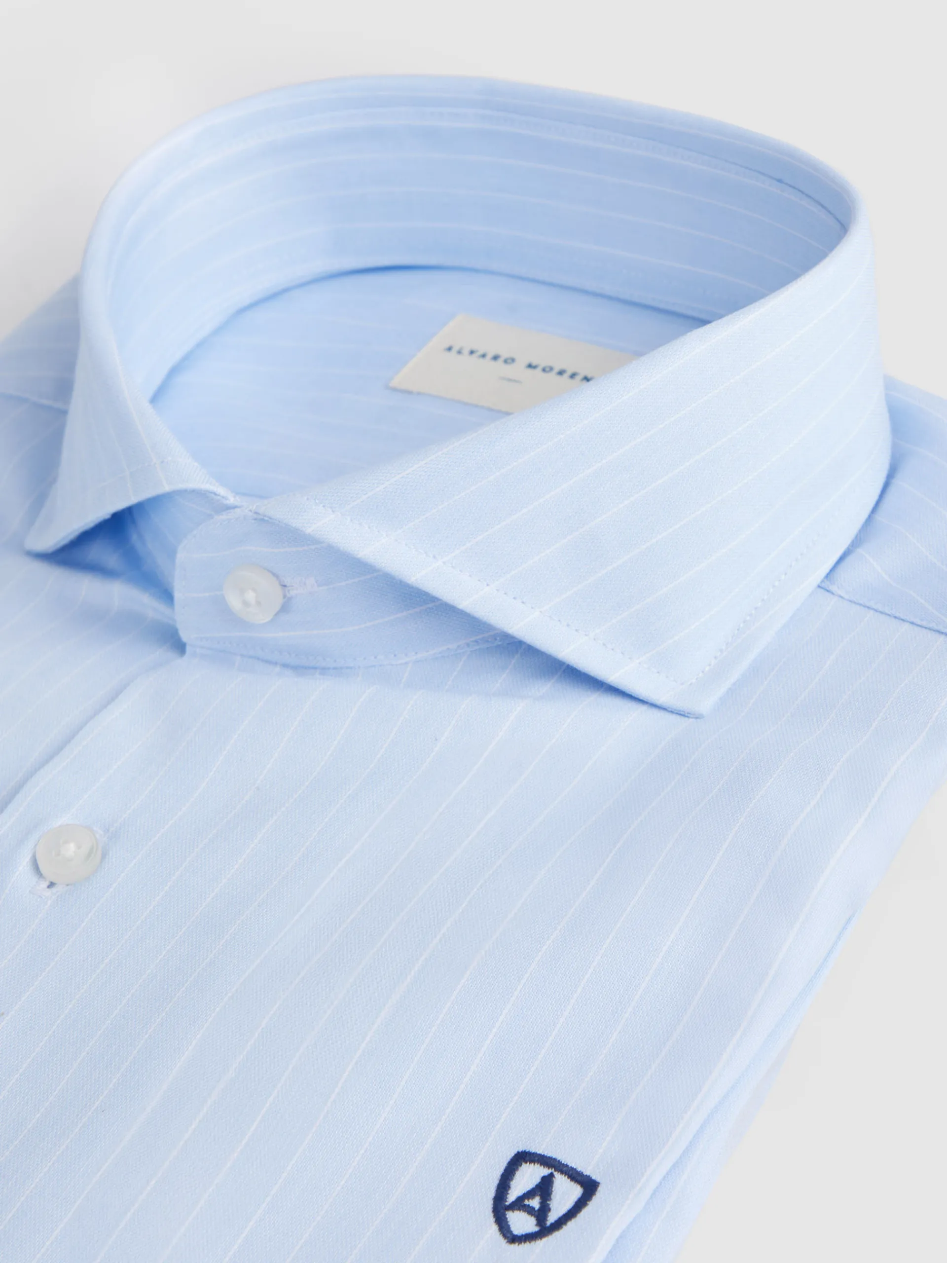 Camisas Vestir|Camisas Vestir-Alvaro Moreno CAMISA VESTIR RAYAS Celeste