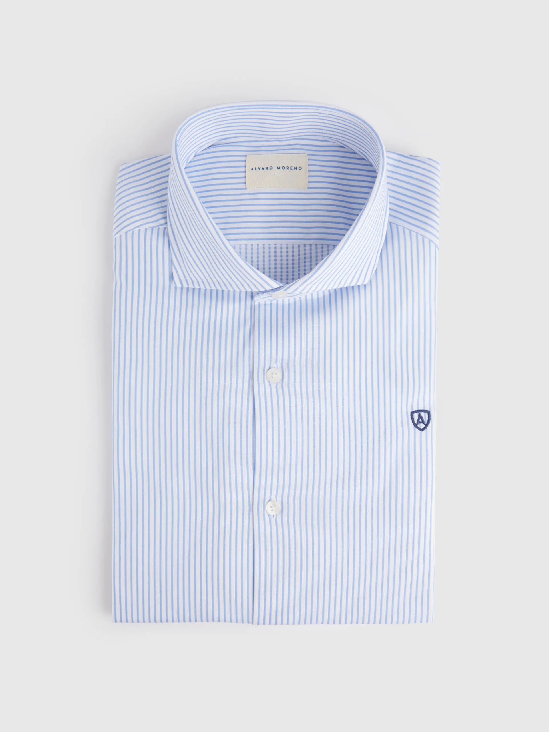 Camisas Vestir|Camisas Vestir-Alvaro Moreno CAMISA VESTIR RAYAS Celeste