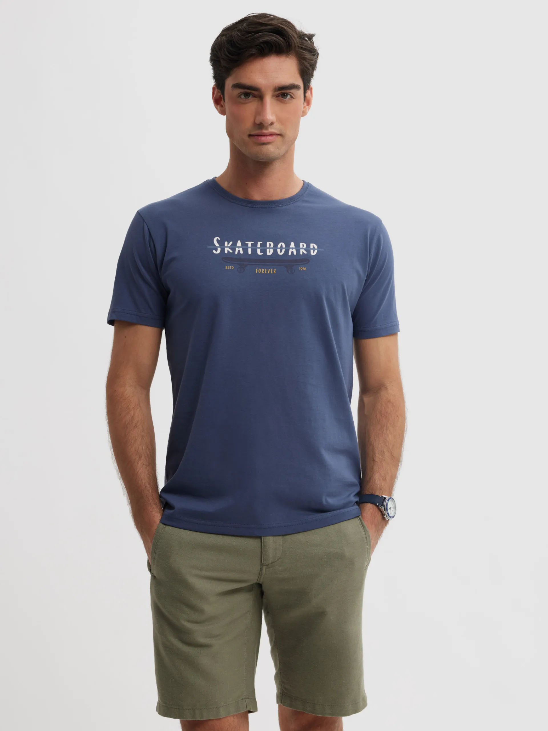 Camisetas-Alvaro Moreno CAMISETA SKATEBOARD Azul Marino