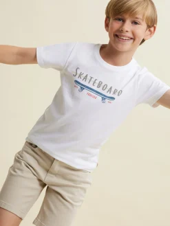 Camisetas-Alvaro Moreno CAMISETA SKATEBOARD KIDS Blanco