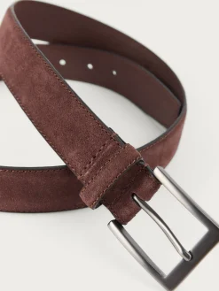 Cinturones-Alvaro Moreno CINTURON ANTE VESTIR MARRÓN Marrón