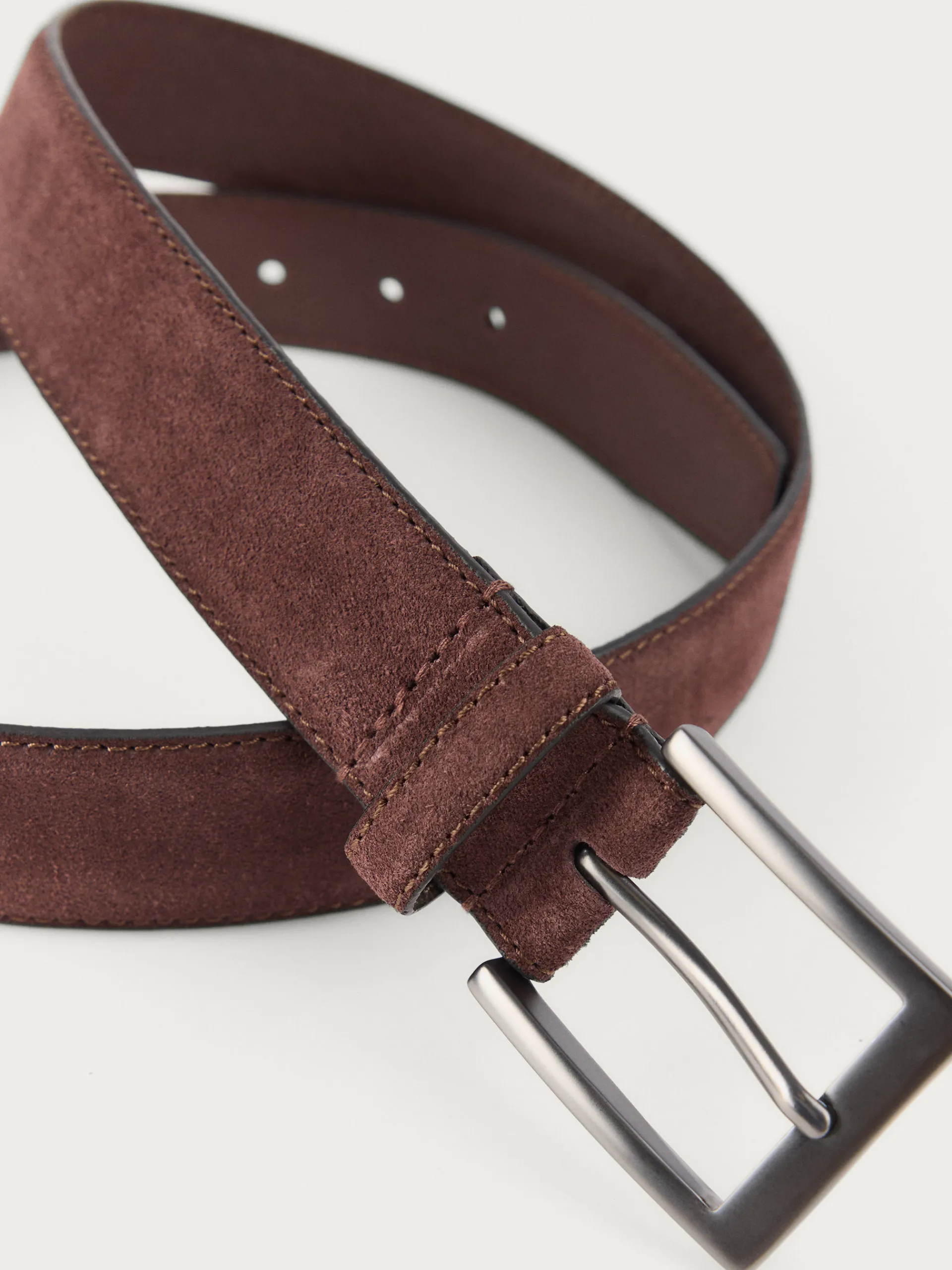 Cinturones-Alvaro Moreno CINTURON ANTE VESTIR MARRÓN Marrón