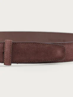 Cinturones-Alvaro Moreno CINTURON ANTE VESTIR MARRÓN Marrón