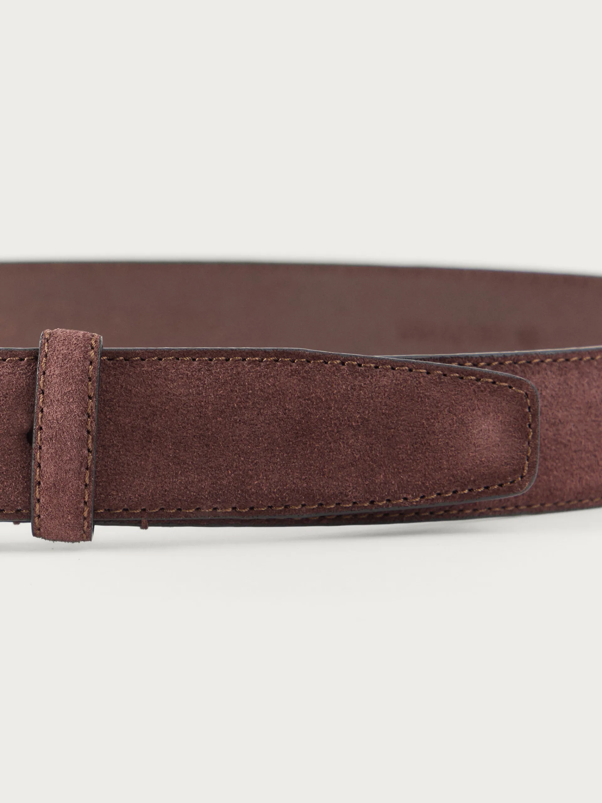 Cinturones-Alvaro Moreno CINTURON ANTE VESTIR MARRÓN Marrón