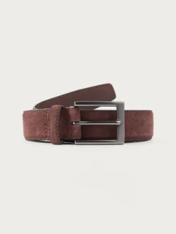 Cinturones-Alvaro Moreno CINTURON ANTE VESTIR MARRÓN Marrón