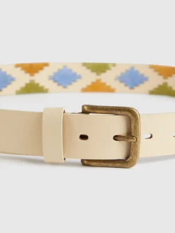 Cinturones-Alvaro Moreno CINTURON PAMPA PIEL Blanco