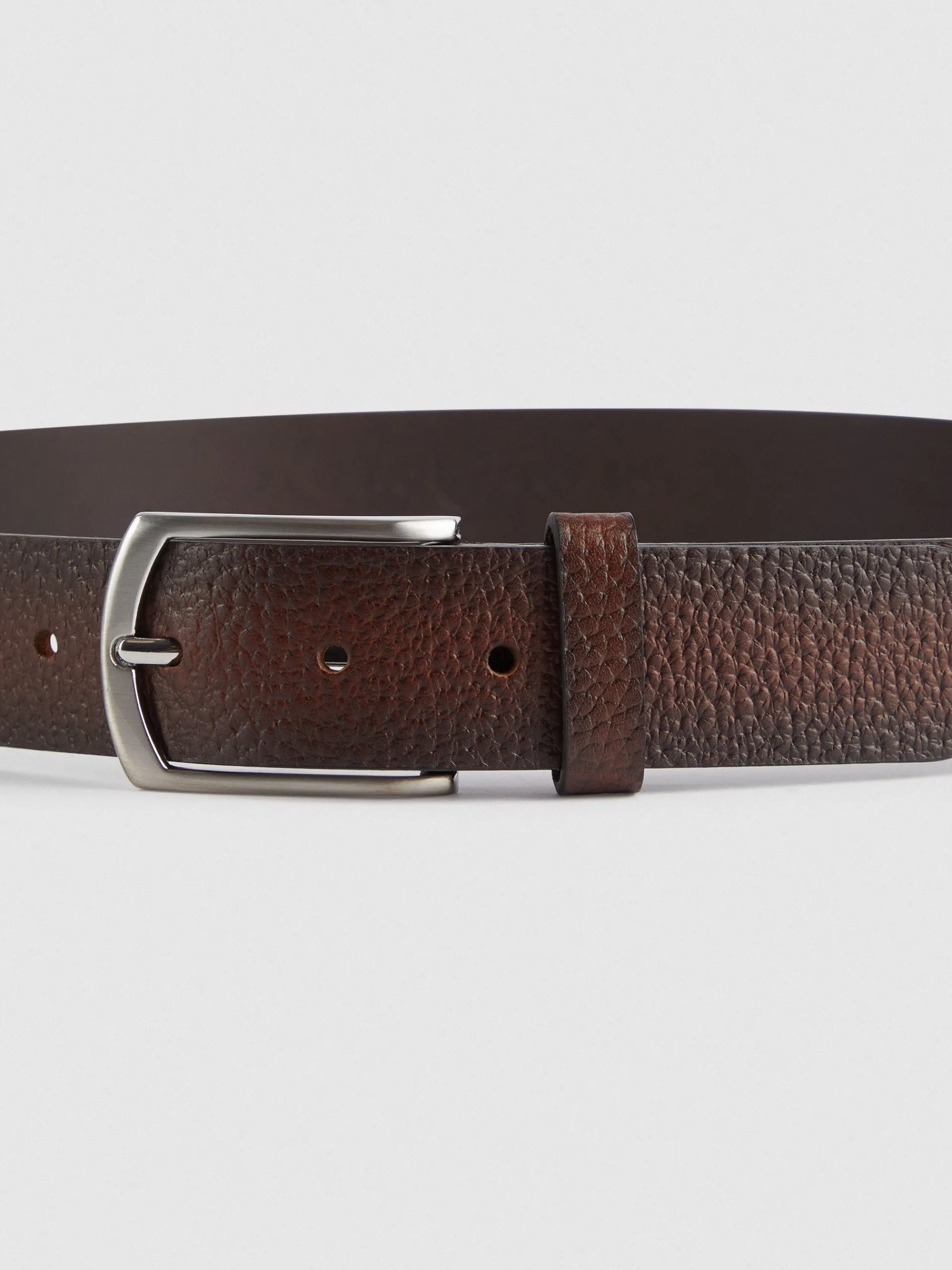 Cinturones-Alvaro Moreno CINTURON PIEL ROUGH MARRÓN Marrón