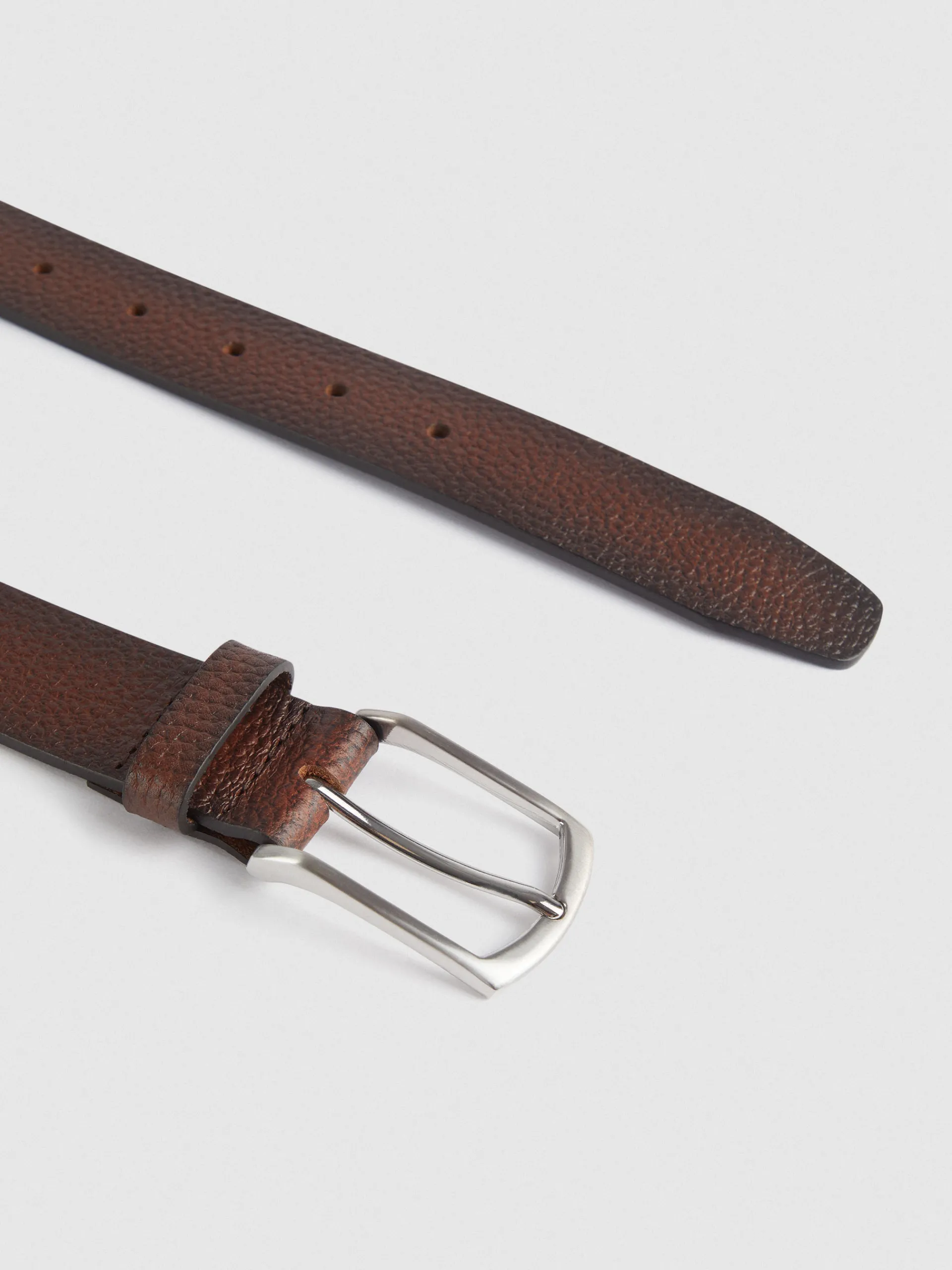 Cinturones-Alvaro Moreno CINTURON PIEL ROUGH MARRÓN Marrón