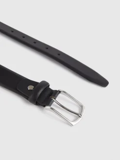 Cinturones-Alvaro Moreno CINTURON PIEL VESTIR Negro