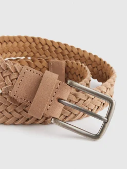 Cinturones-Alvaro Moreno CINTURON TRENZADO SERRAJE Beige