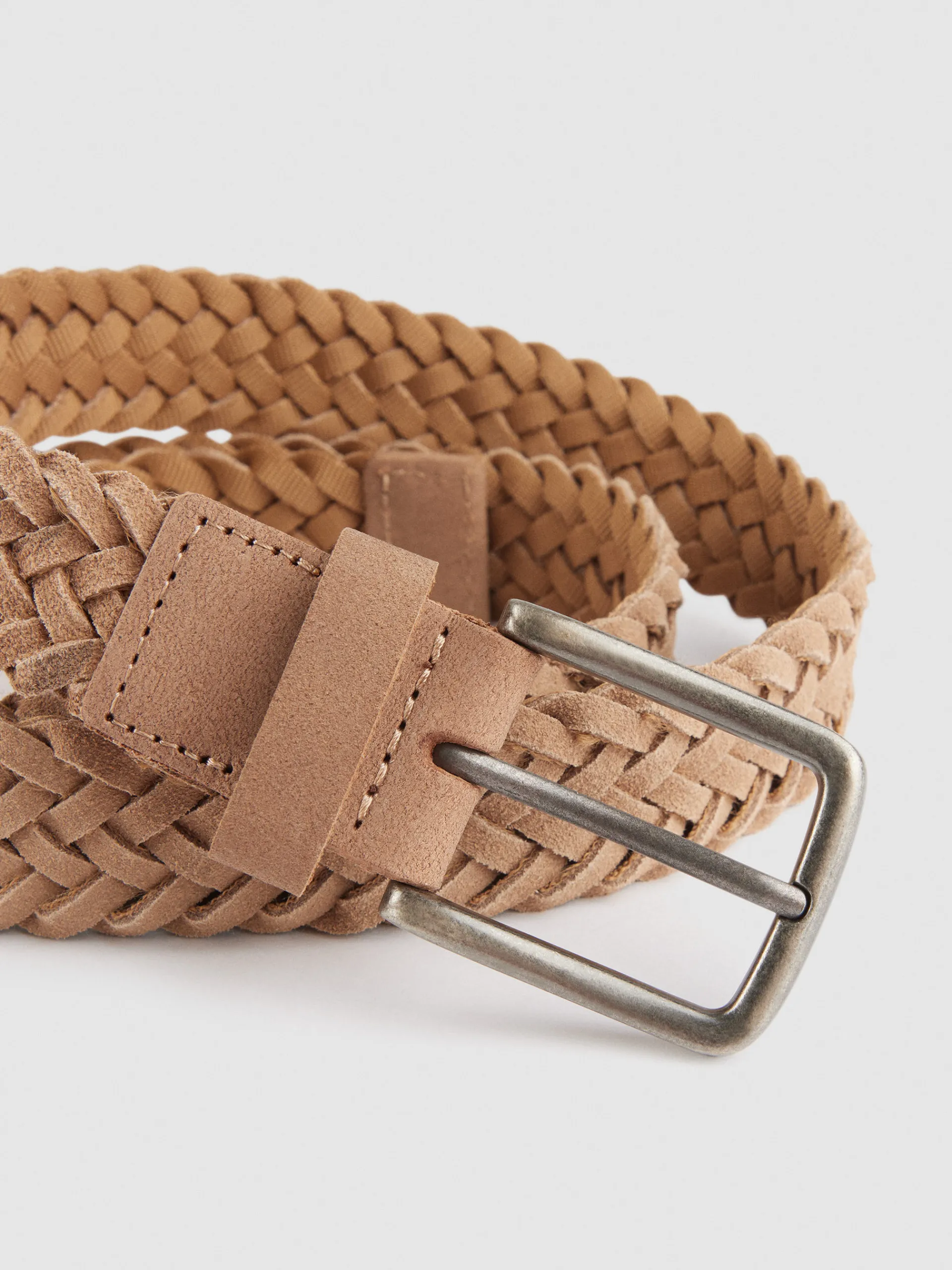 Cinturones-Alvaro Moreno CINTURON TRENZADO SERRAJE Beige