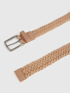Cinturones-Alvaro Moreno CINTURON TRENZADO SERRAJE Beige