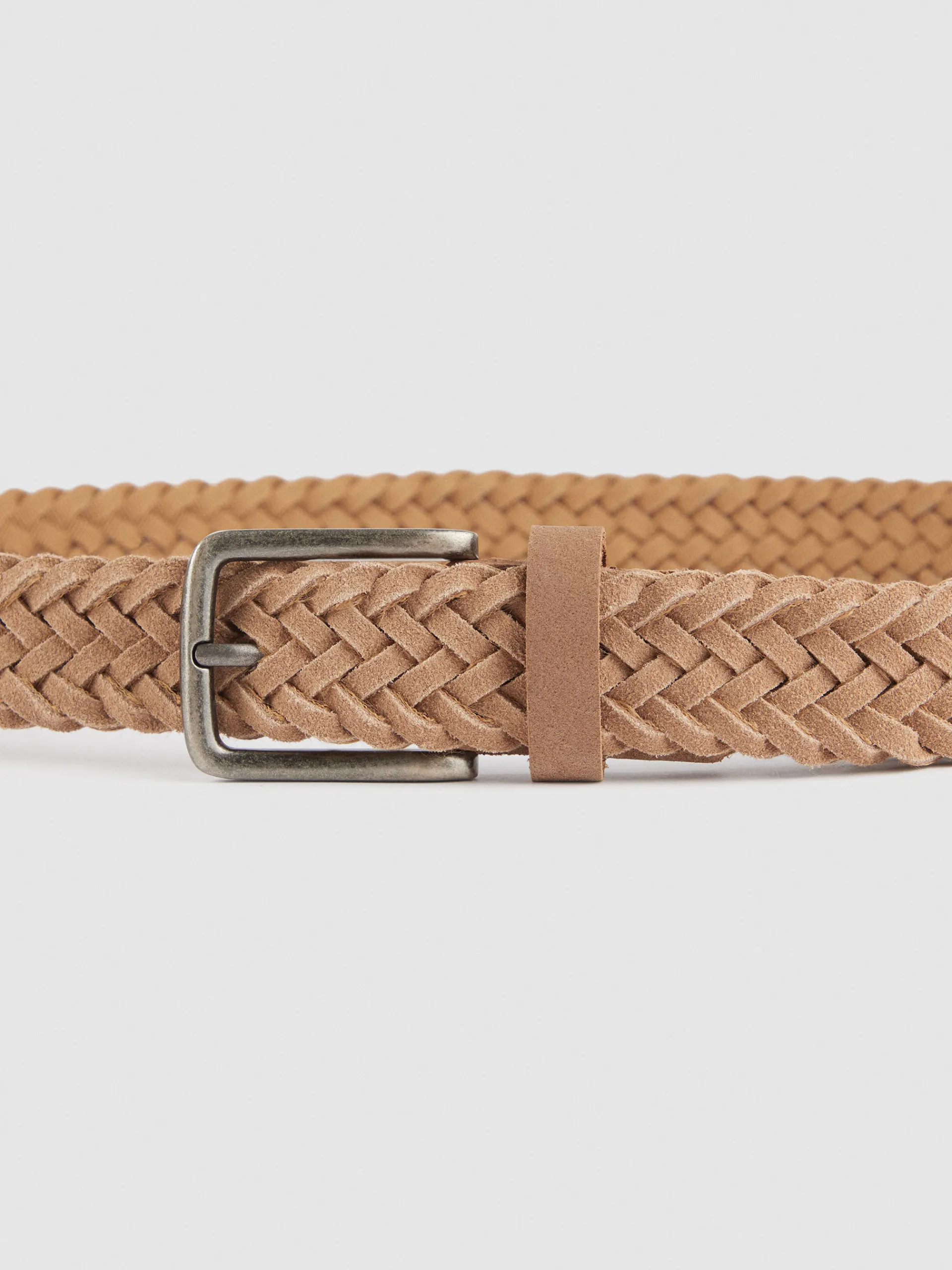 Cinturones-Alvaro Moreno CINTURON TRENZADO SERRAJE Beige