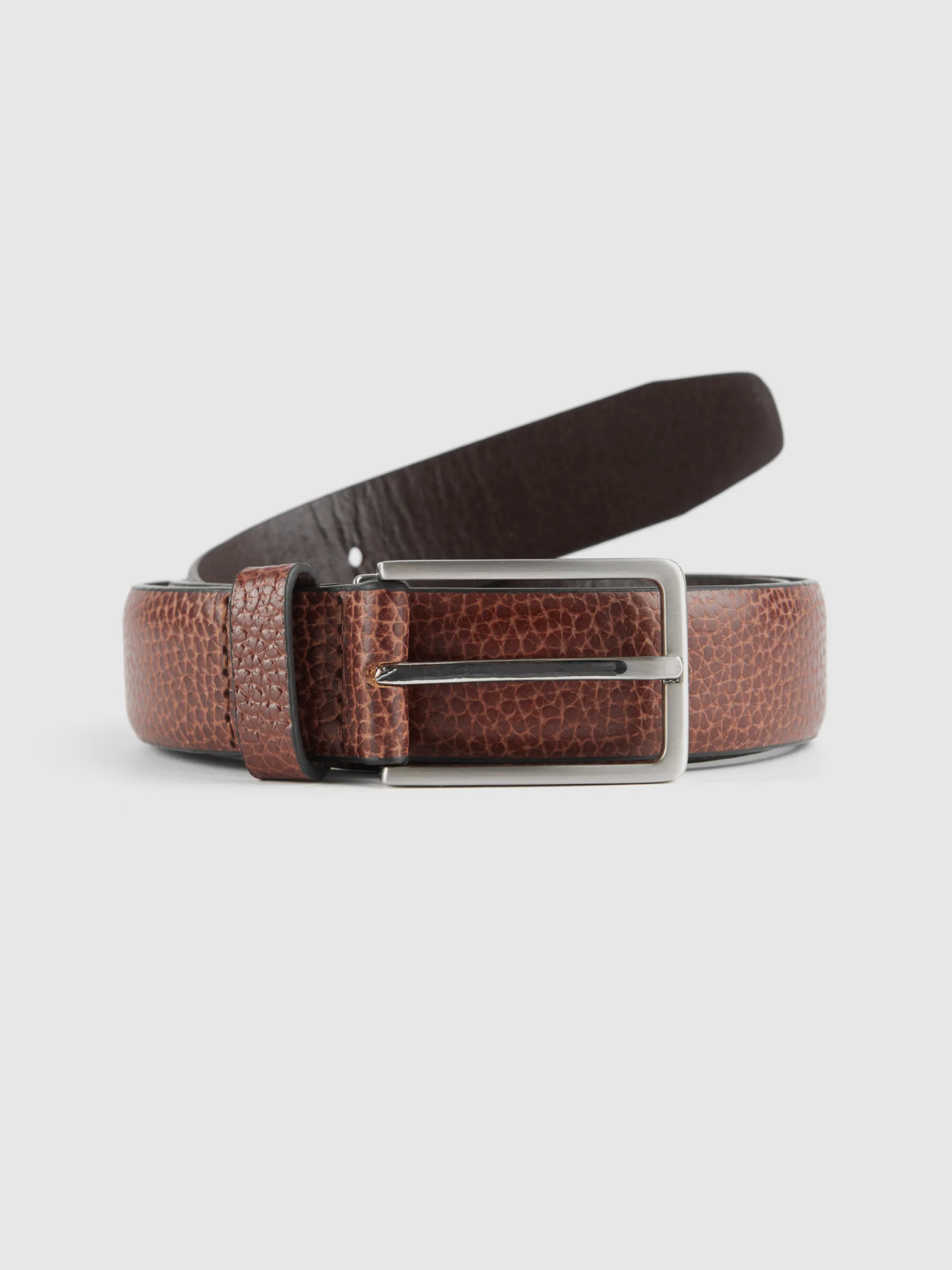 Cinturones-Alvaro Moreno CINTURON VESTIR LEATHER MARRÓN Marrón