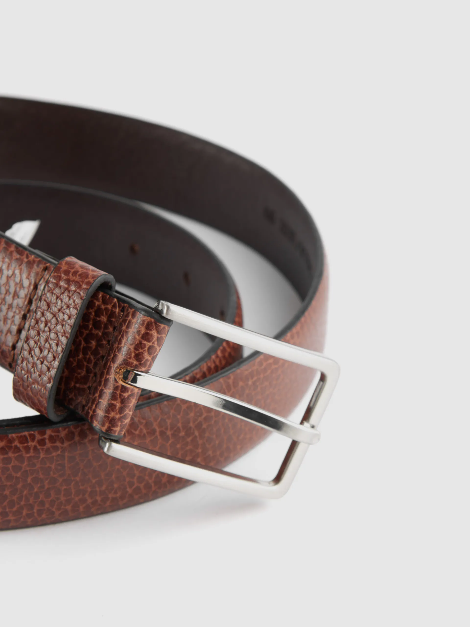 Cinturones-Alvaro Moreno CINTURON VESTIR LEATHER MARRÓN Marrón