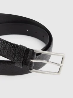 Cinturones-Alvaro Moreno CINTURON VESTIR LEATHER Negro