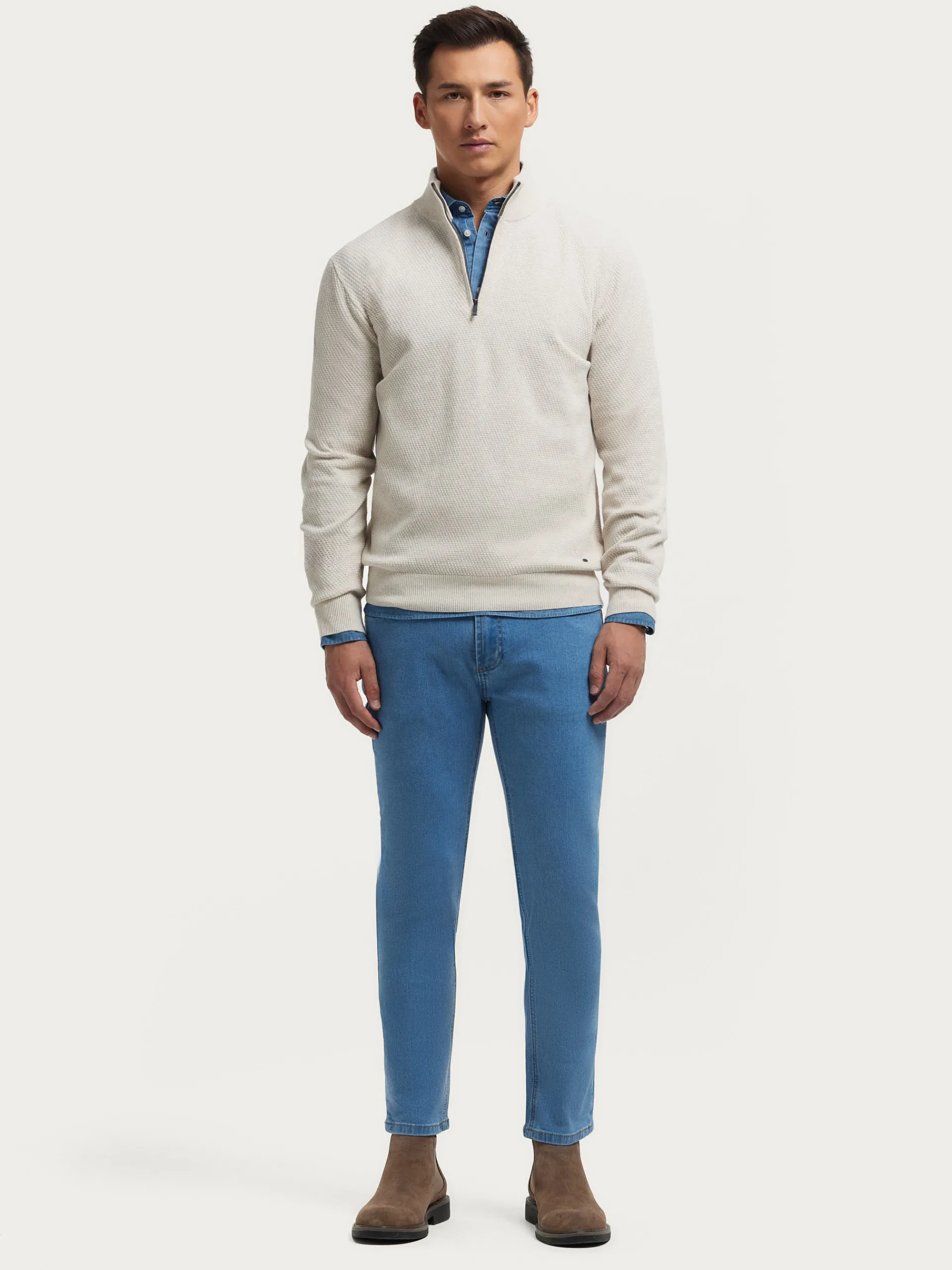 Jerséis-Alvaro Moreno JERSEY CREMALLERA Crudo