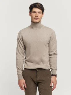 Jerséis-Alvaro Moreno JERSEY ROLL COLLAR Beige