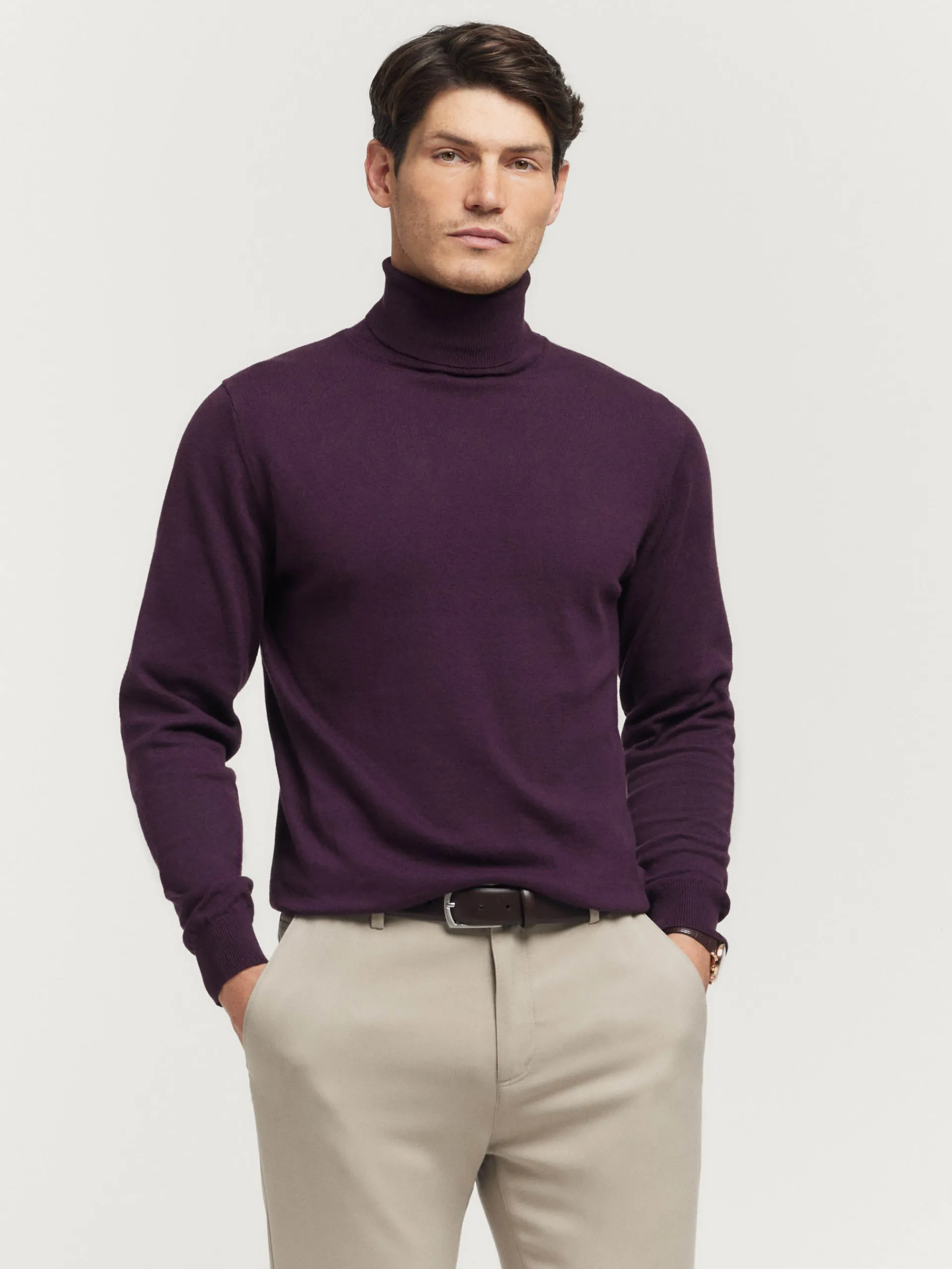 Jerséis-Alvaro Moreno JERSEY ROLL COLLAR BURDEOS VIN