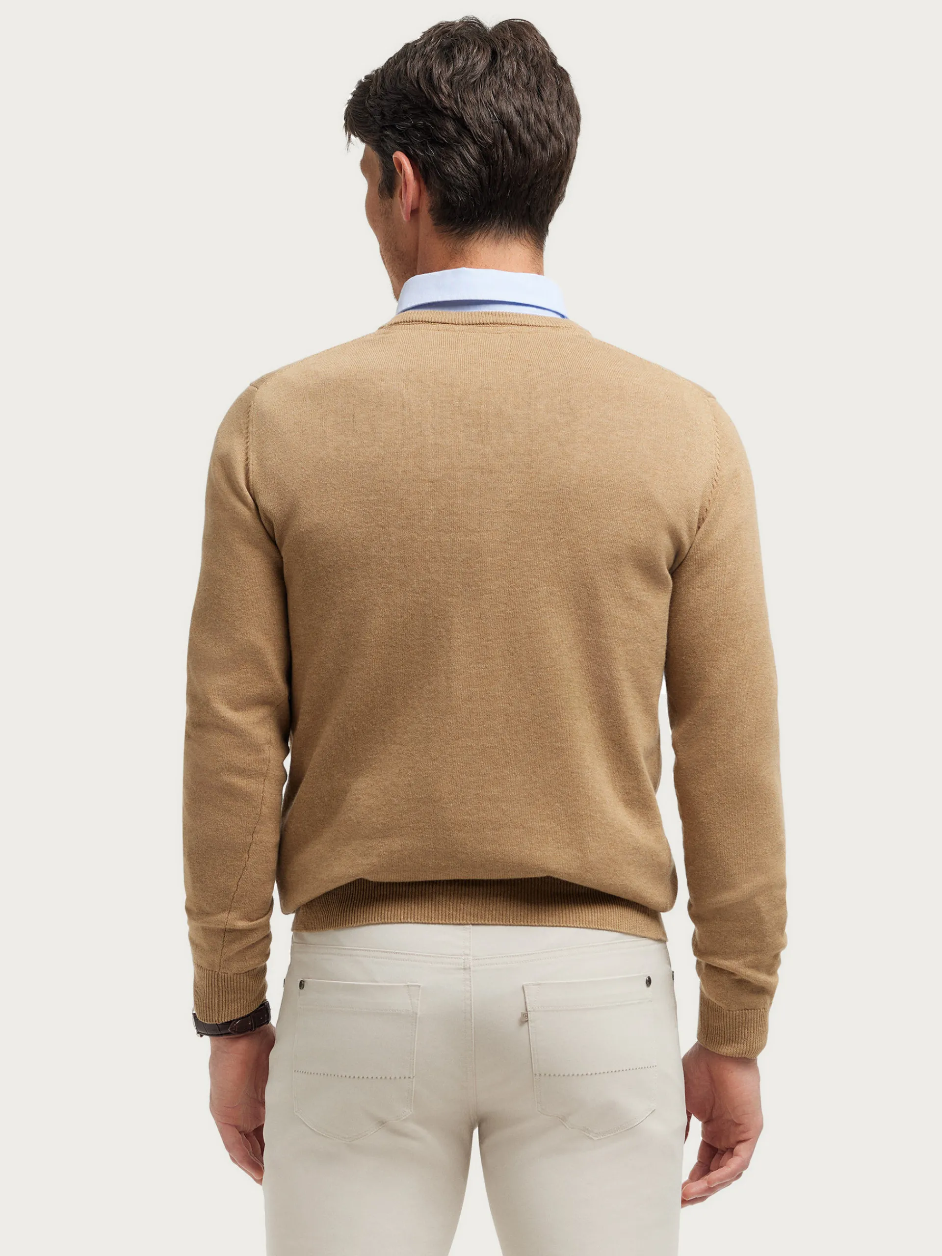 Jerséis-Alvaro Moreno JERSEY V-NECK TRENDY Camel