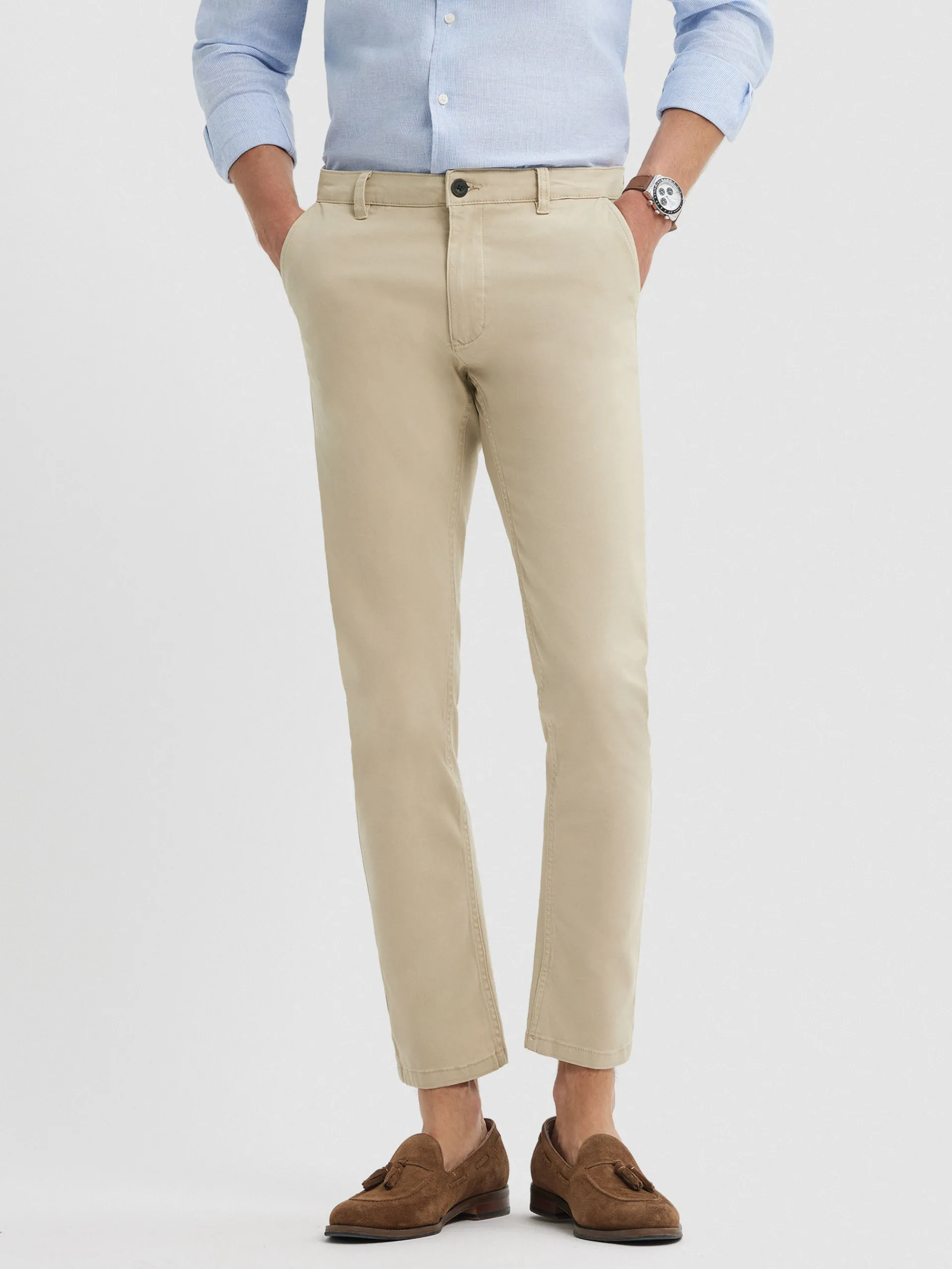 Chino-Alvaro Moreno PANTALON CHINO SLIM FIT Beige