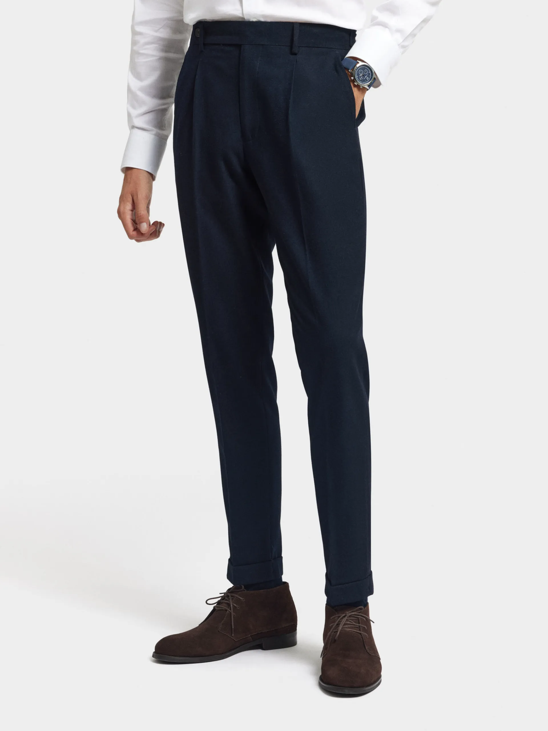 Trajes|Trajes-Alvaro Moreno PANTALON CLASSIC TWILL Azul Marino