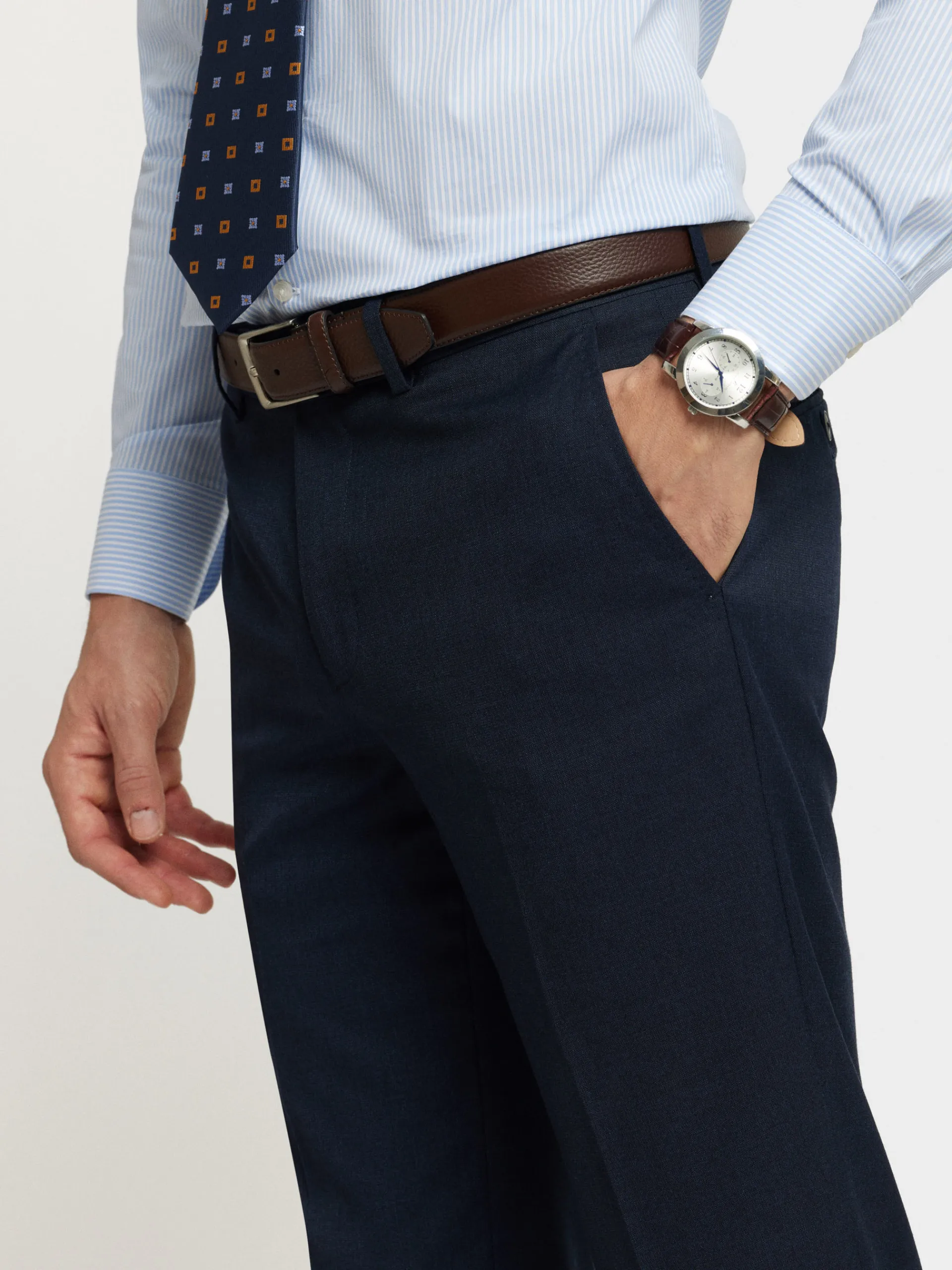 Trajes|Trajes-Alvaro Moreno PANTALON FIL A FIL Azul Marino