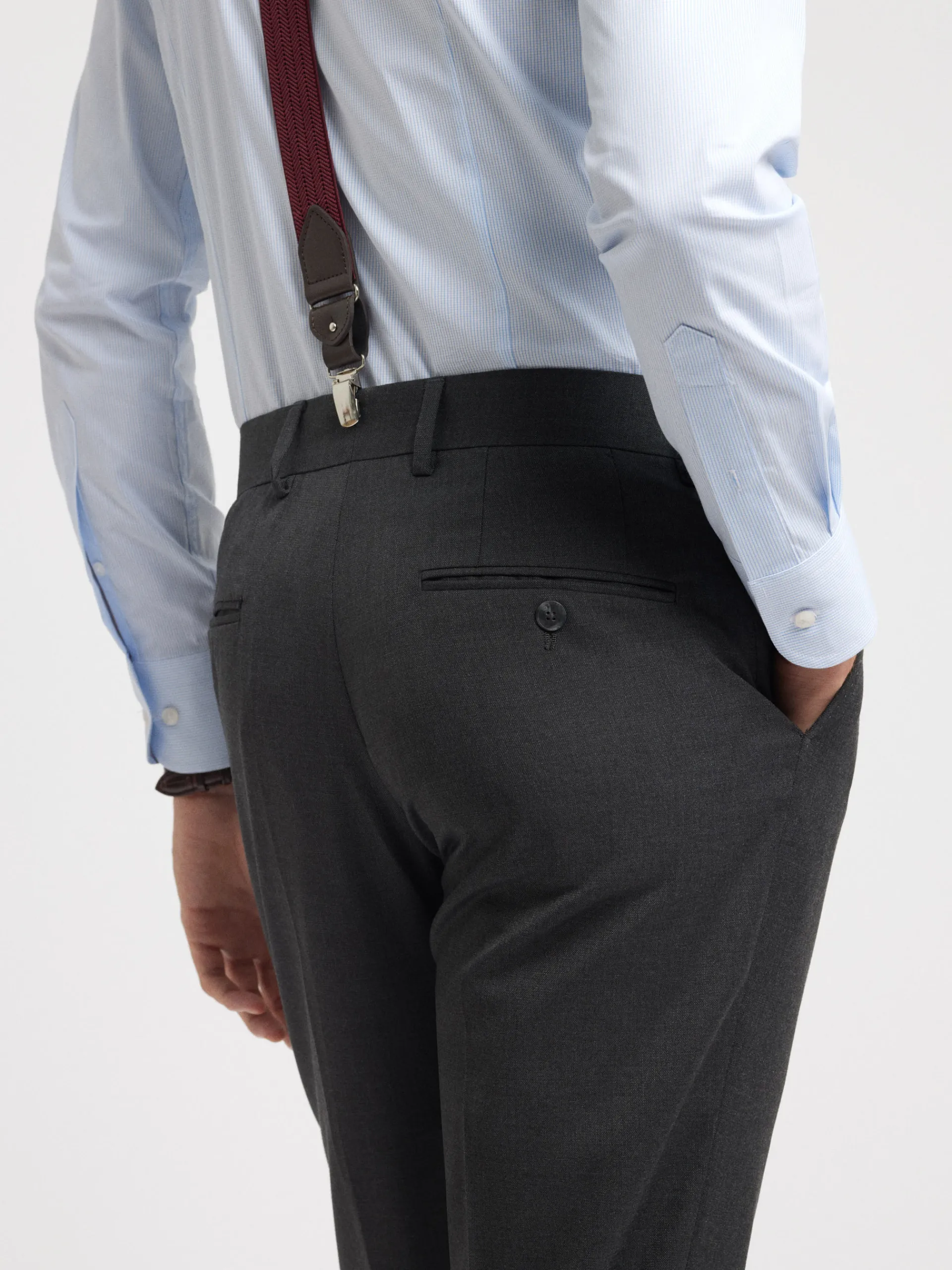 Trajes|Trajes-Alvaro Moreno PANTALON FIL A FIL CRUZADO Gris