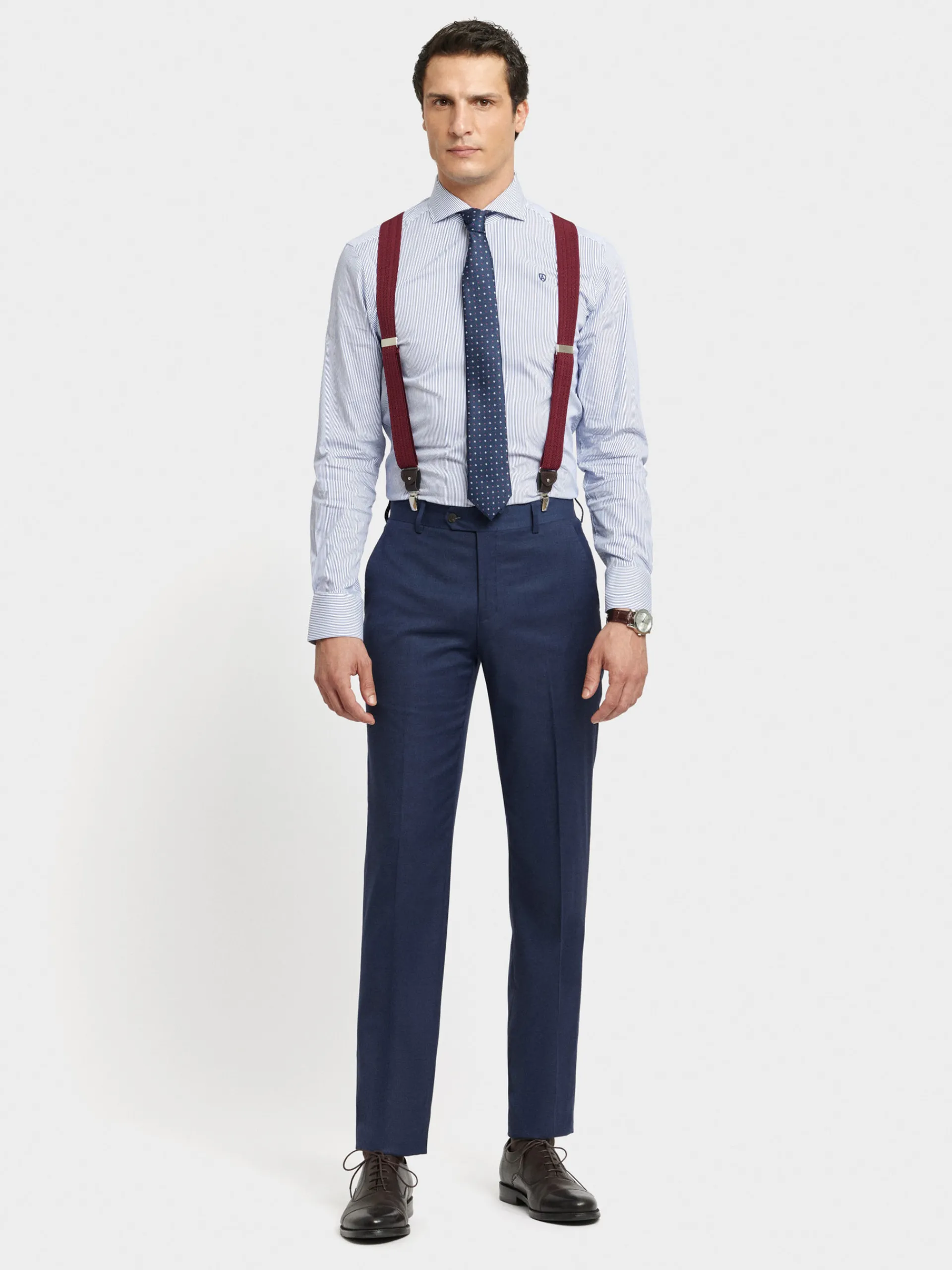 Trajes|Trajes-Alvaro Moreno PANTALON FIL A FIL CRUZADO Azul Marino