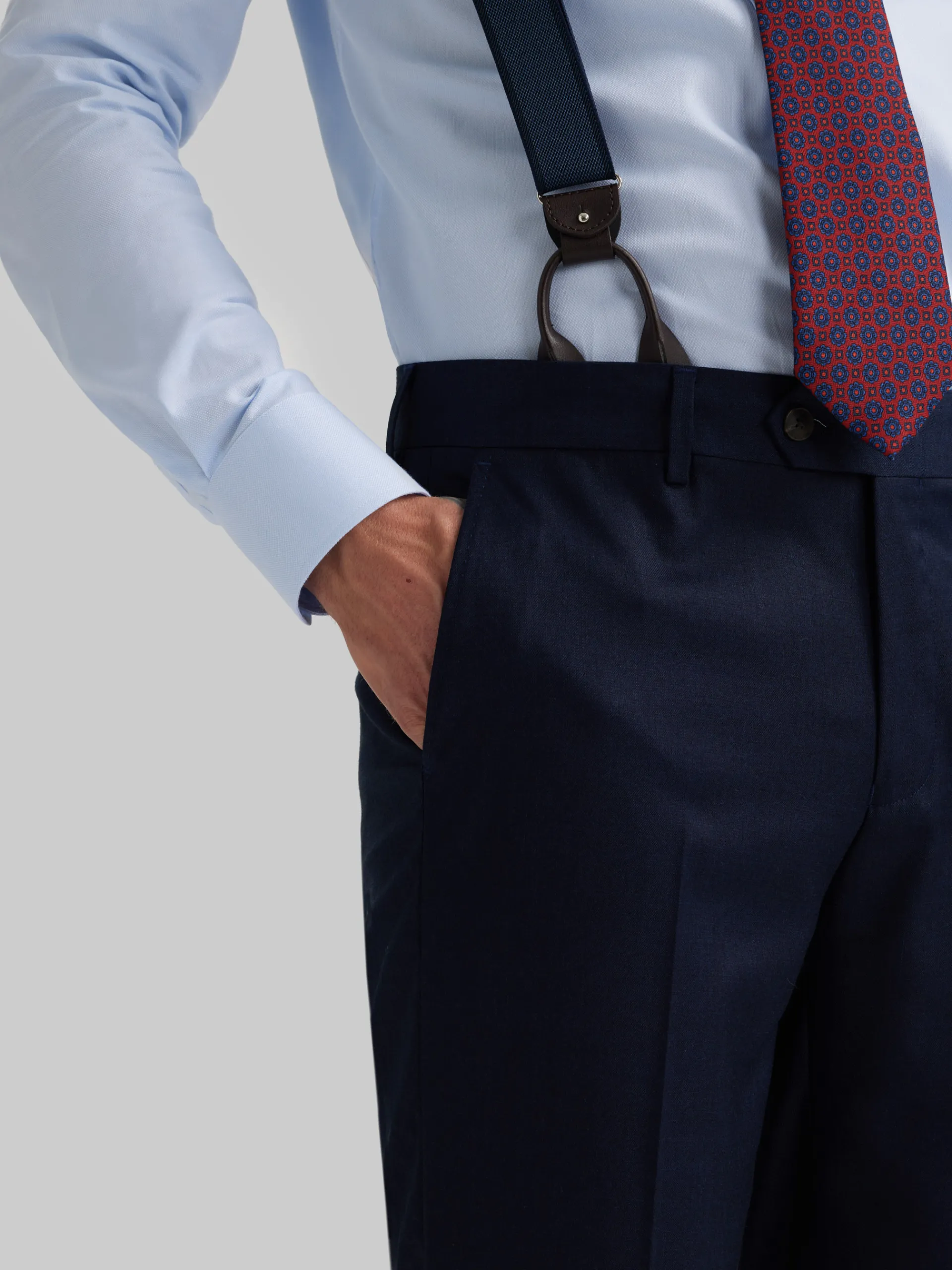 Trajes|Trajes-Alvaro Moreno PANTALON FIL A FIL CRUZADO Azul Marino