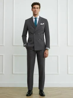 Trajes|Trajes-Alvaro Moreno PANTALON FIL A FIL CRUZADO Gris