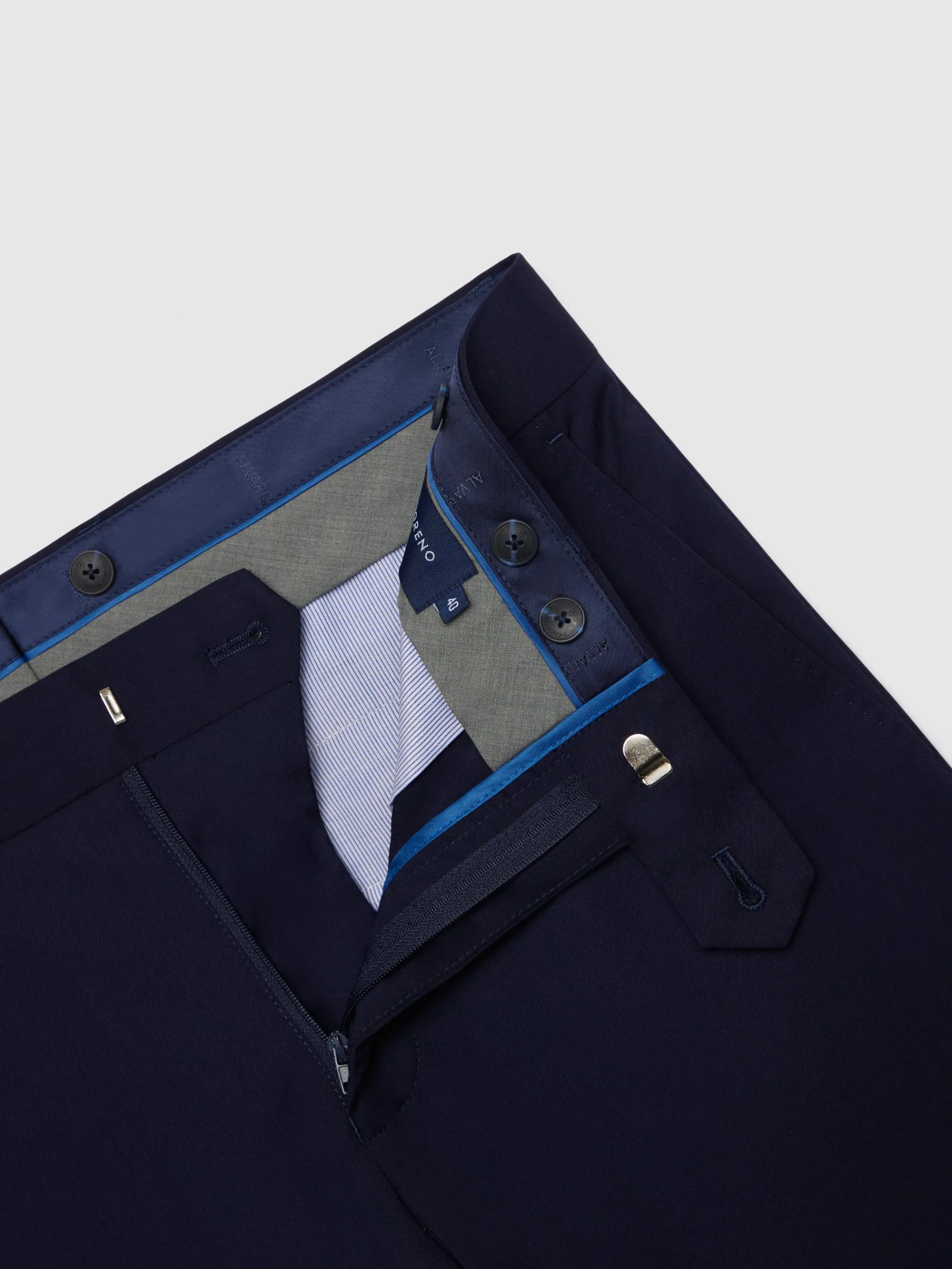 Trajes|Trajes-Alvaro Moreno PANTALON PLAIN SLIM Azul Marino
