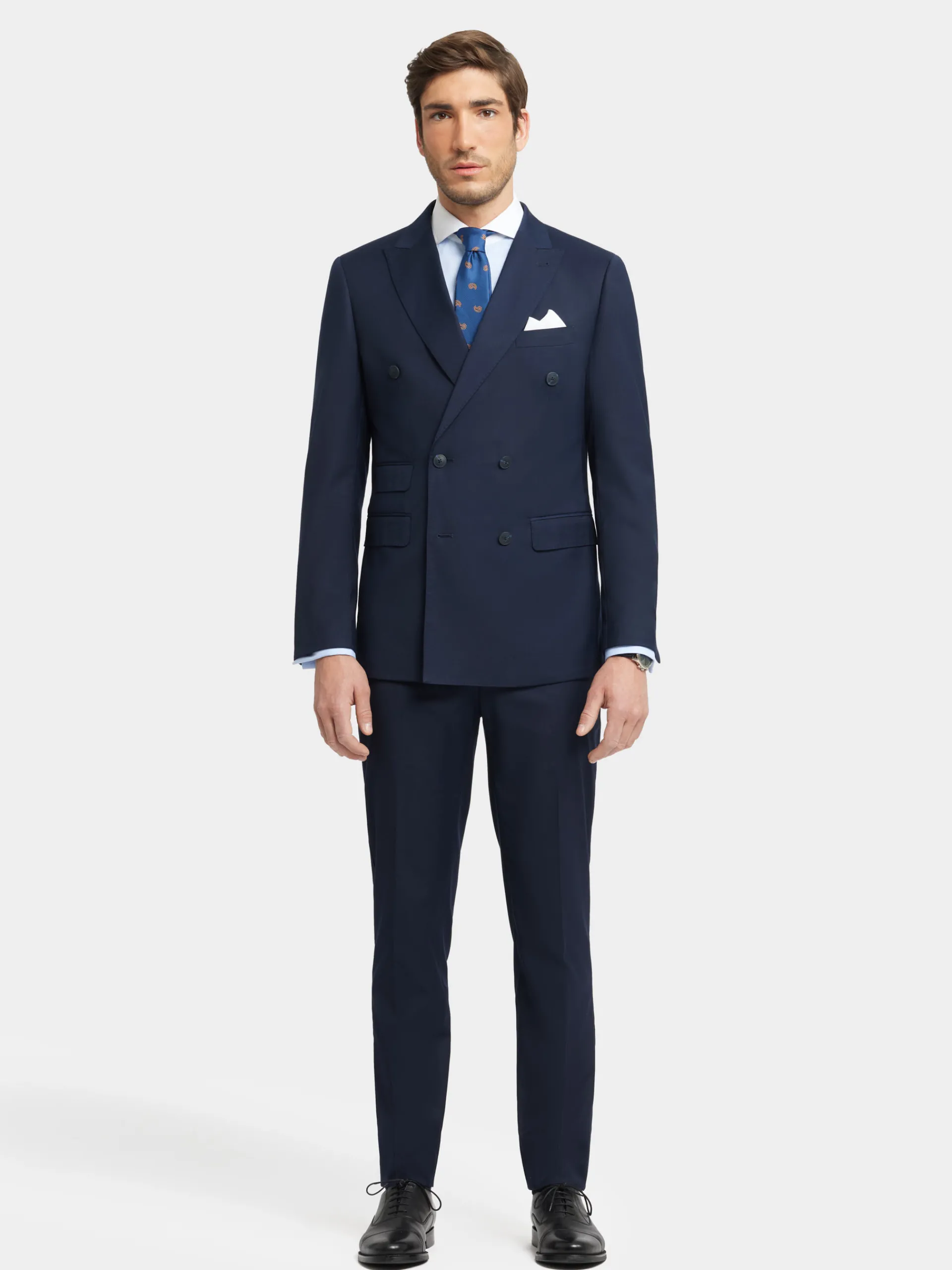 Trajes|Trajes-Alvaro Moreno PANTALON TWILL CRUZADO Azul Marino