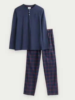 Pijamas-Alvaro Moreno PIJAMA FRANELA CUADROS Azul Marino