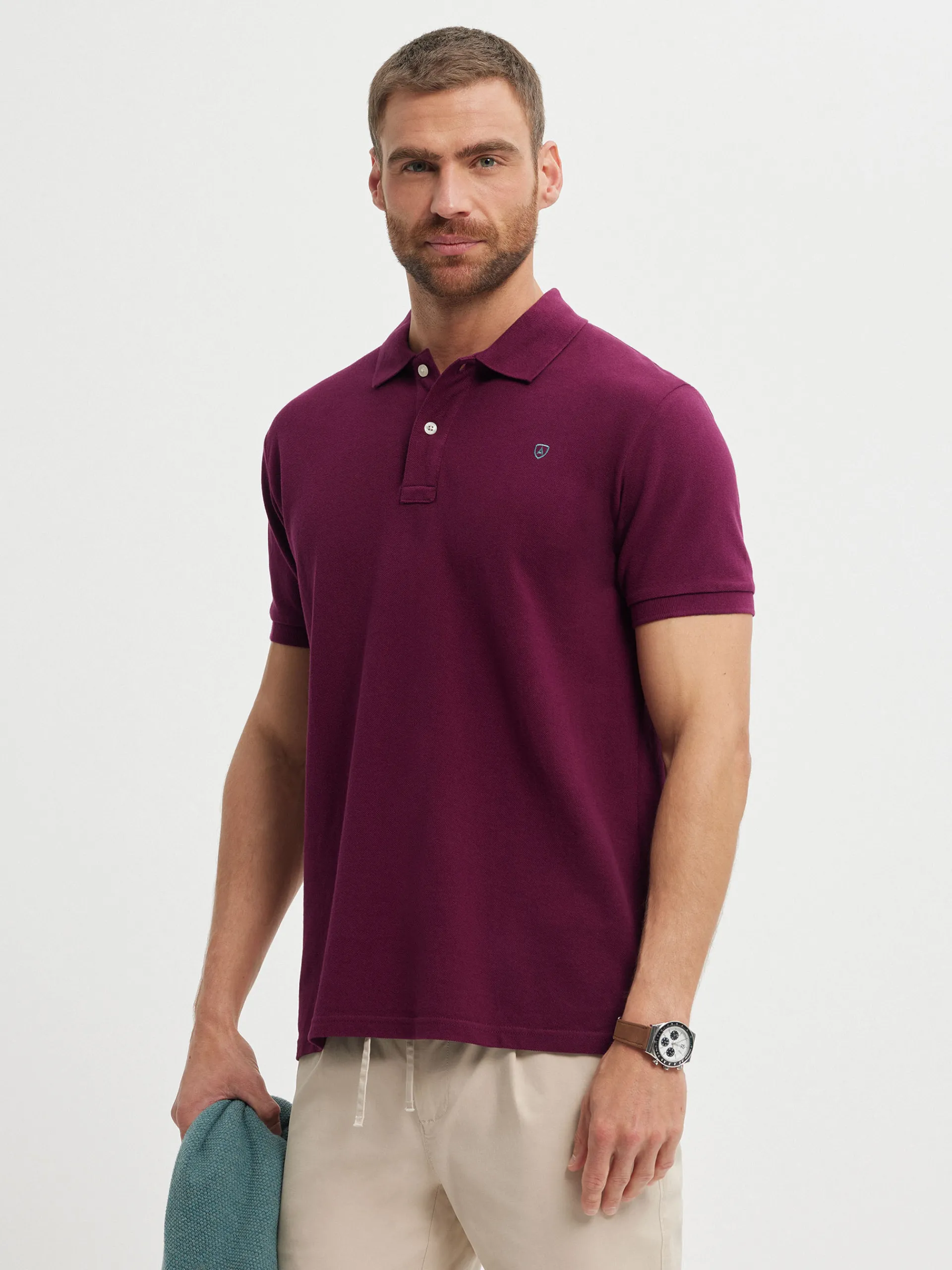 Polos Y Poleras-Alvaro Moreno POLO BASIC Burdeos