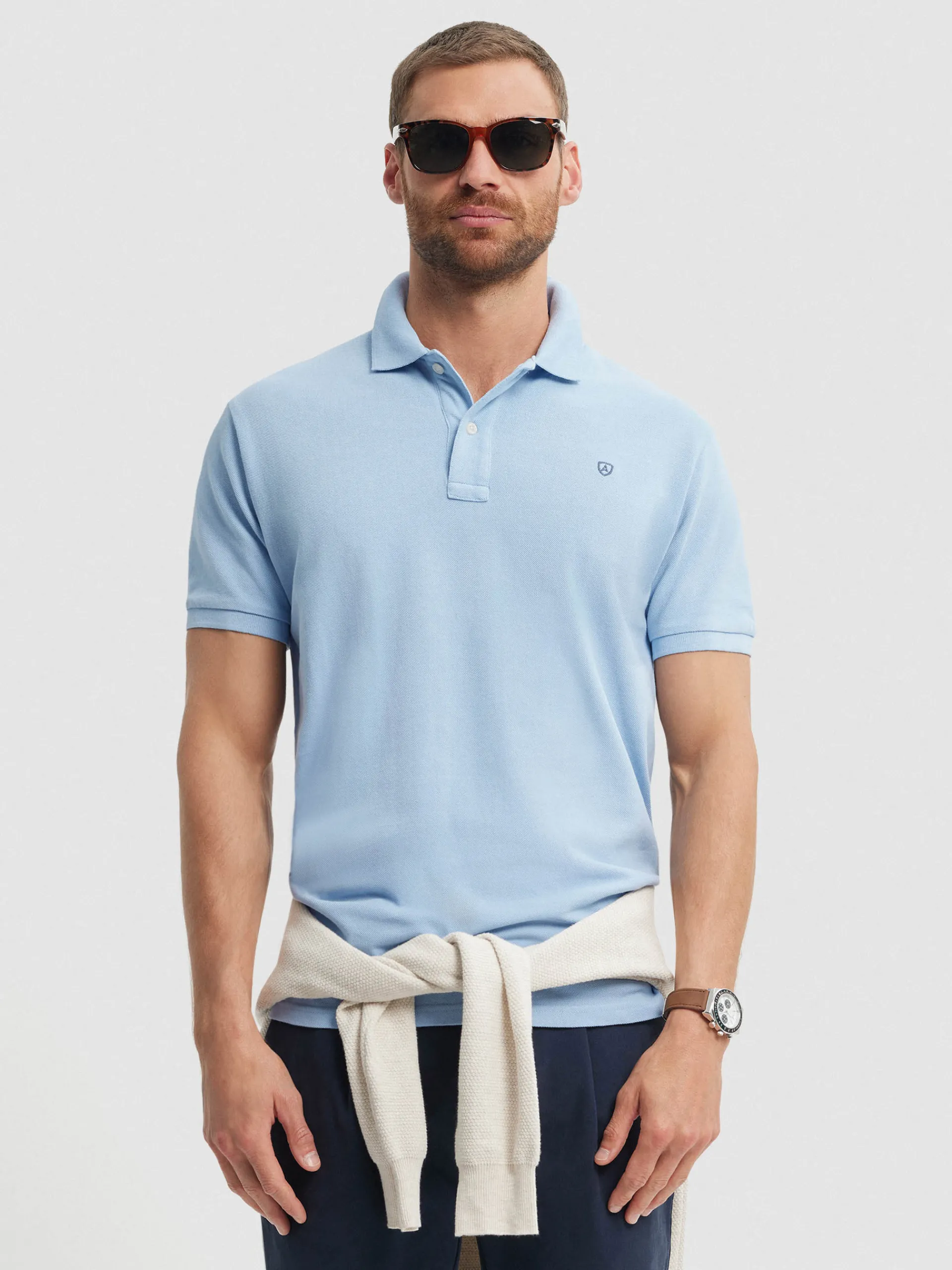 Polos Y Poleras-Alvaro Moreno POLO BASIC Celeste