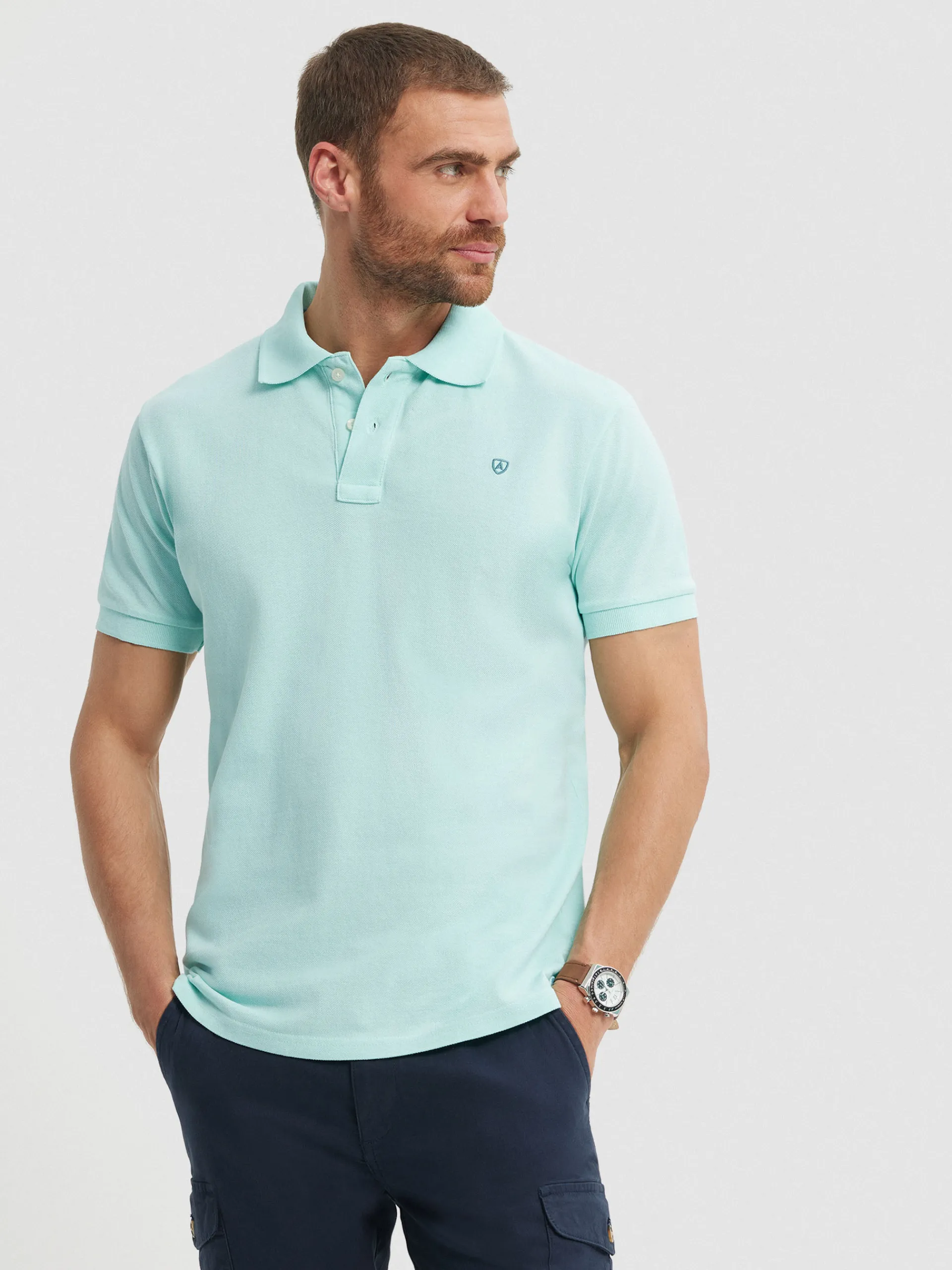 Polos Y Poleras-Alvaro Moreno POLO BASIC Verde Agua