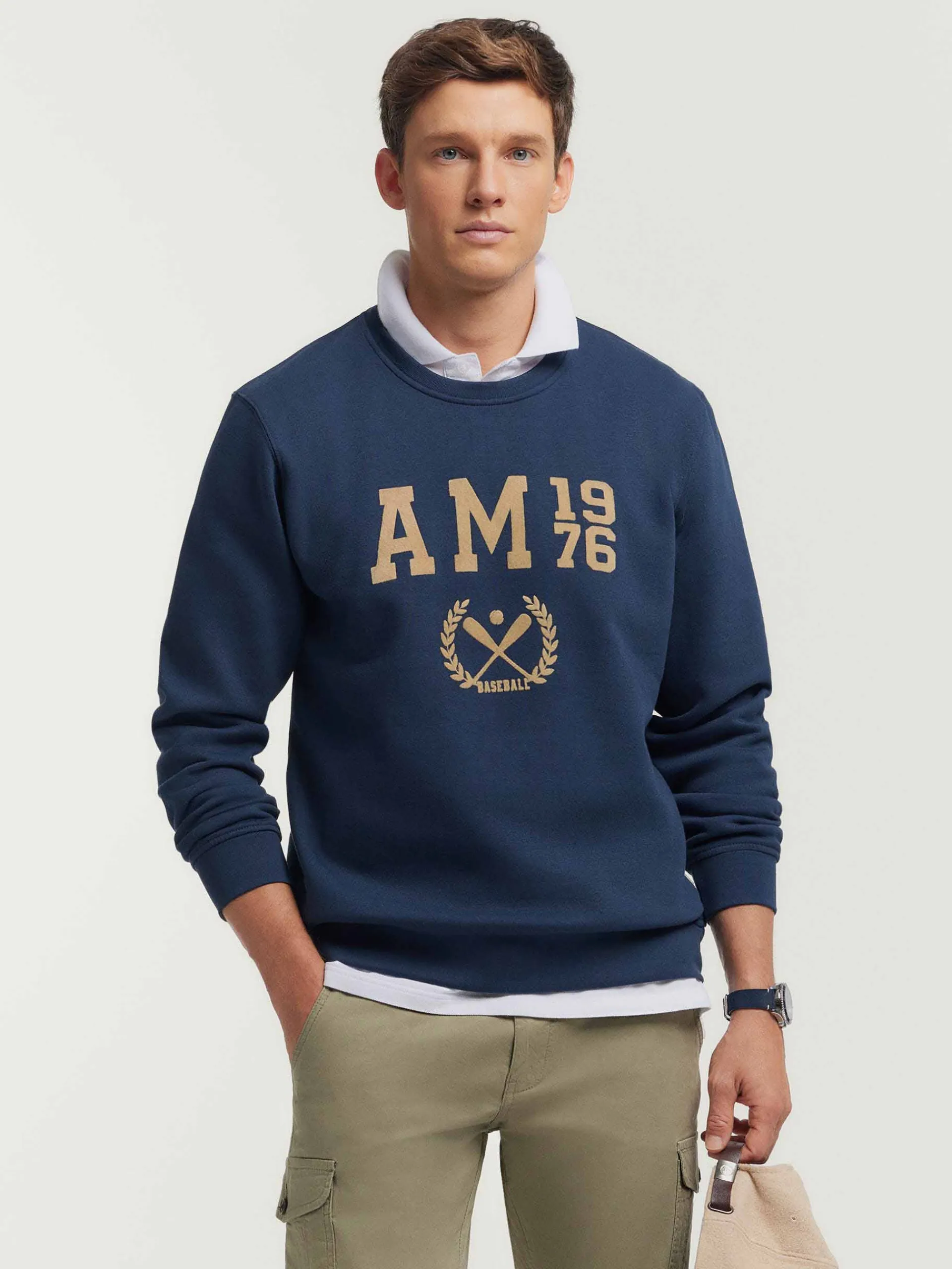 Sudaderas-Alvaro Moreno SUDADERA BASEBALL Azul Marino