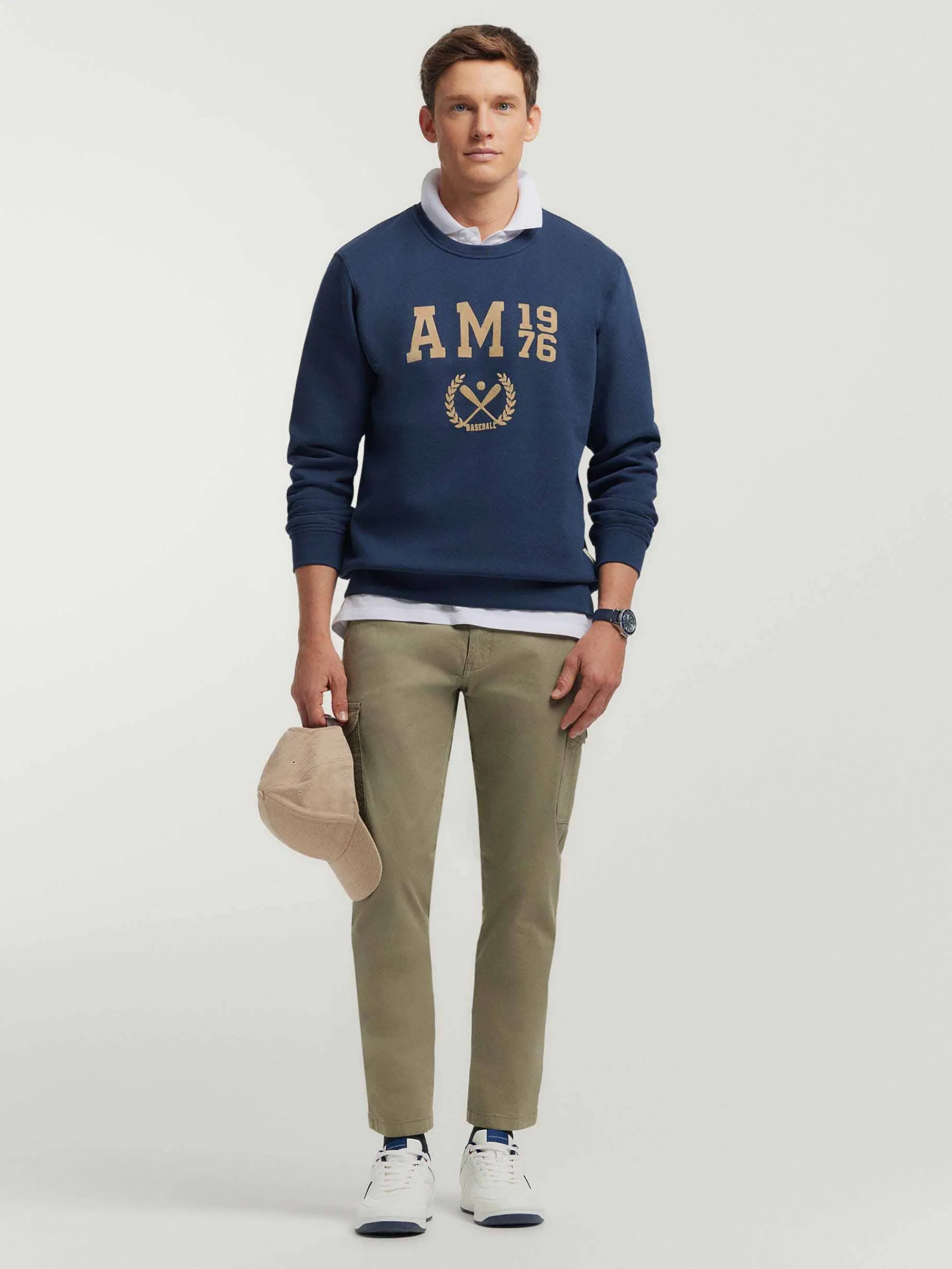 Sudaderas-Alvaro Moreno SUDADERA BASEBALL Azul Marino