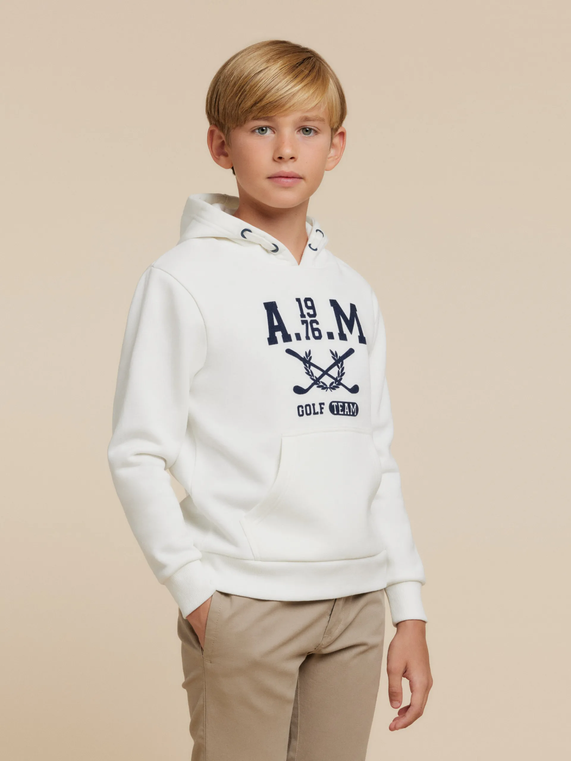 Sudaderas-Alvaro Moreno SUDADERA GOLF KIDS Blanco